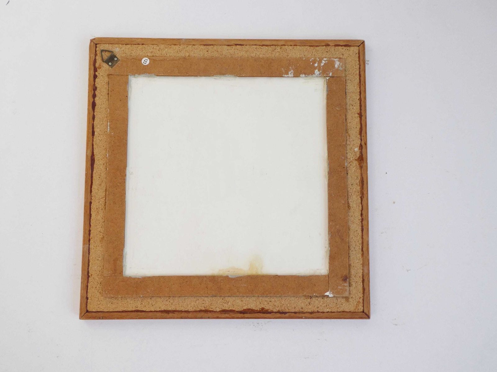 Mid Century Dutch Tile Mirror, Small Mosaic Wooden Frame Wall Mirror, Colourful Decor photo vintage