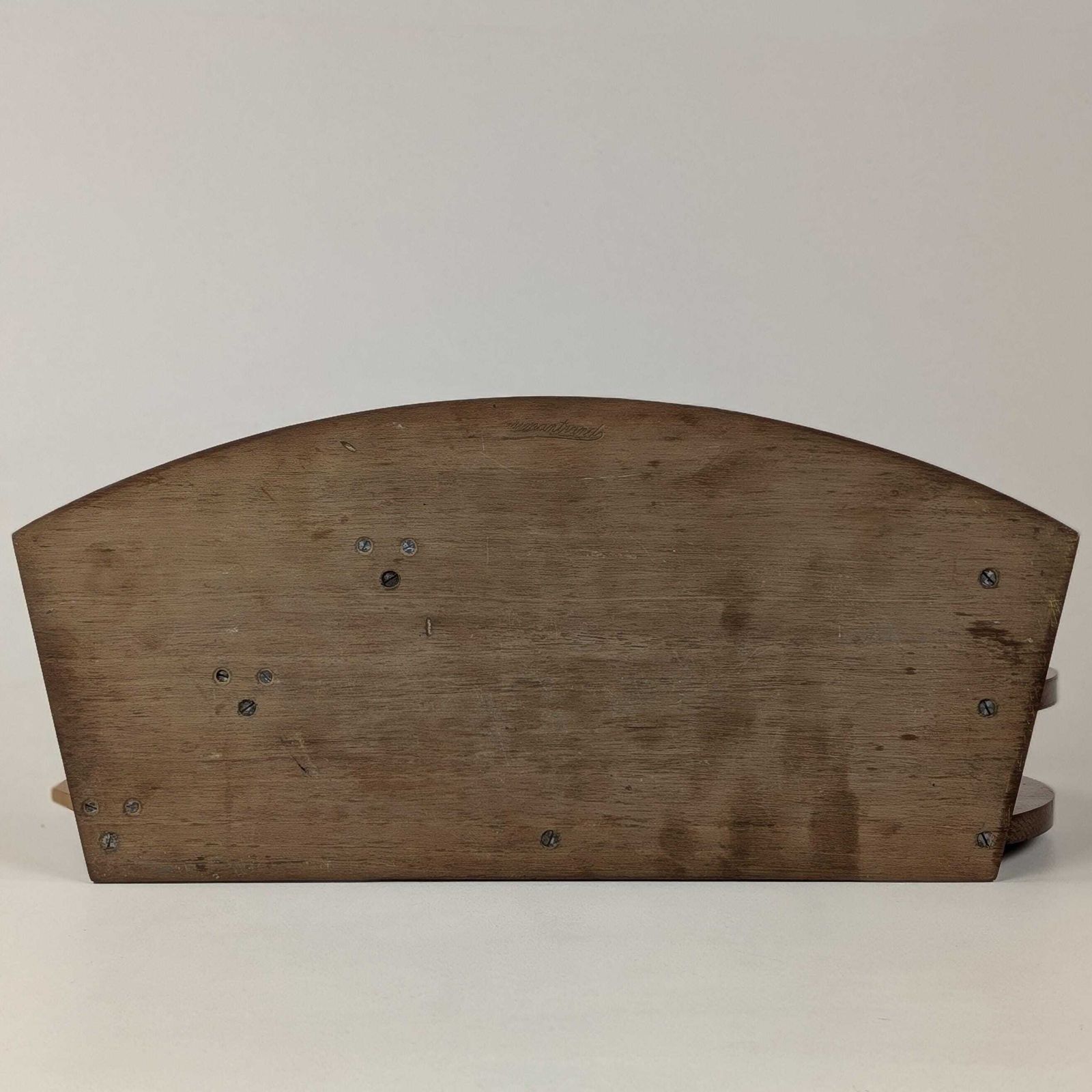 photo buy Art Deco Carimantrand Letter Holder, 1930s French Modernist Wooden Desk Organizer, Walnut Geometric Mail Rack