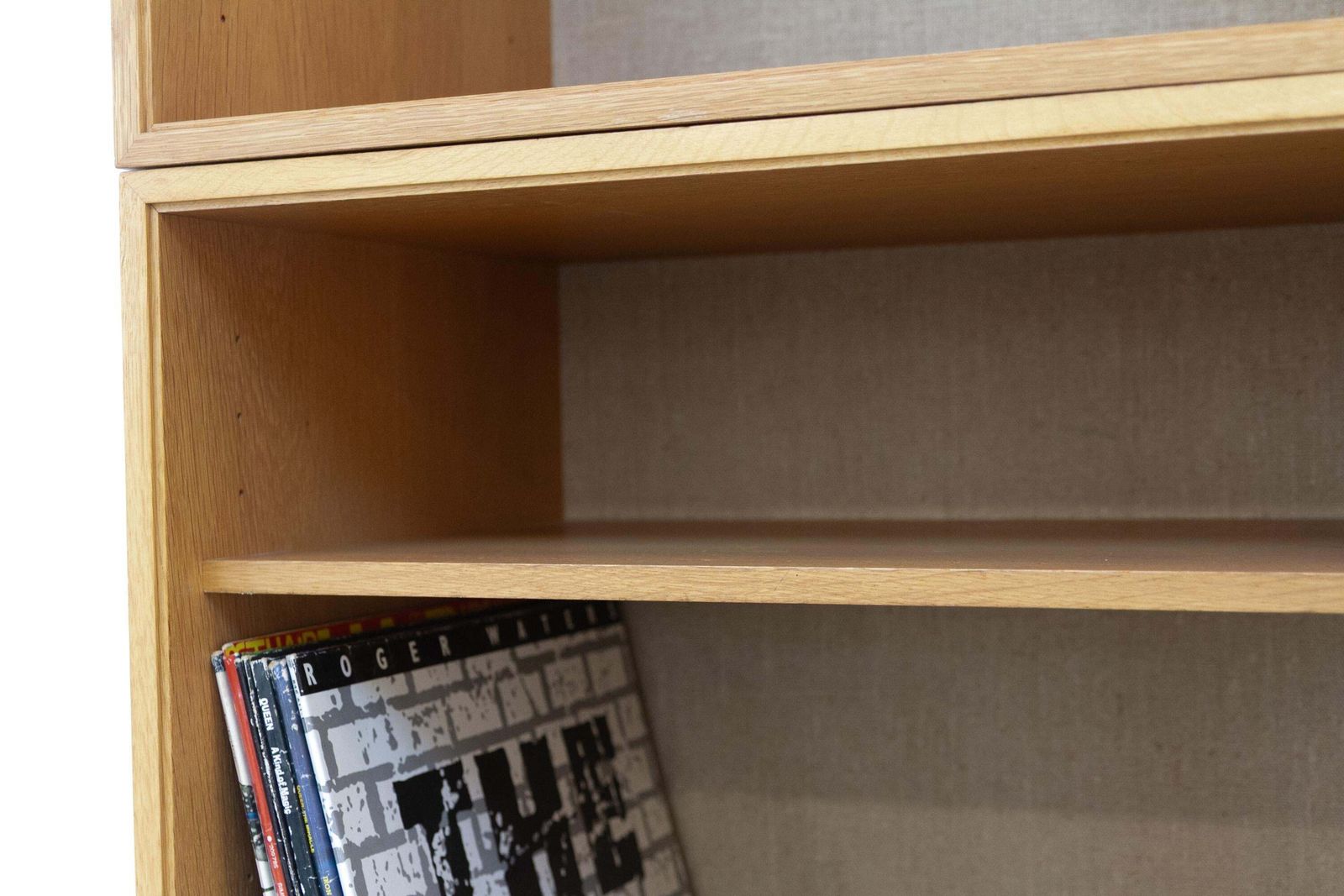 1593.0 Danish Modern Modular Oak And Hessian Bookcases By Hg, 1970s. Set Of 6. photo