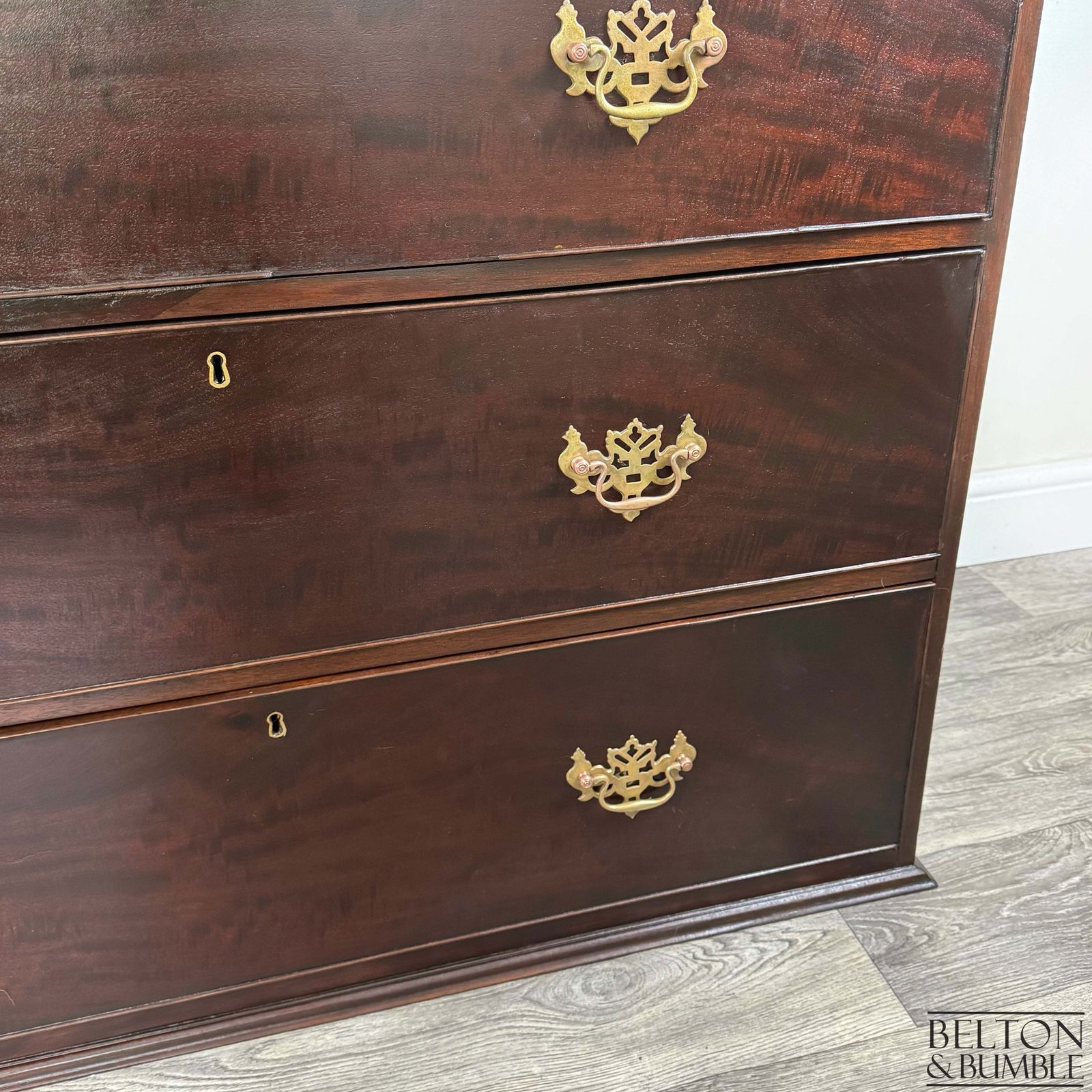 Antique Style Solid Wood Chest Of Drawers In Mahogany And Walnut photo vintage