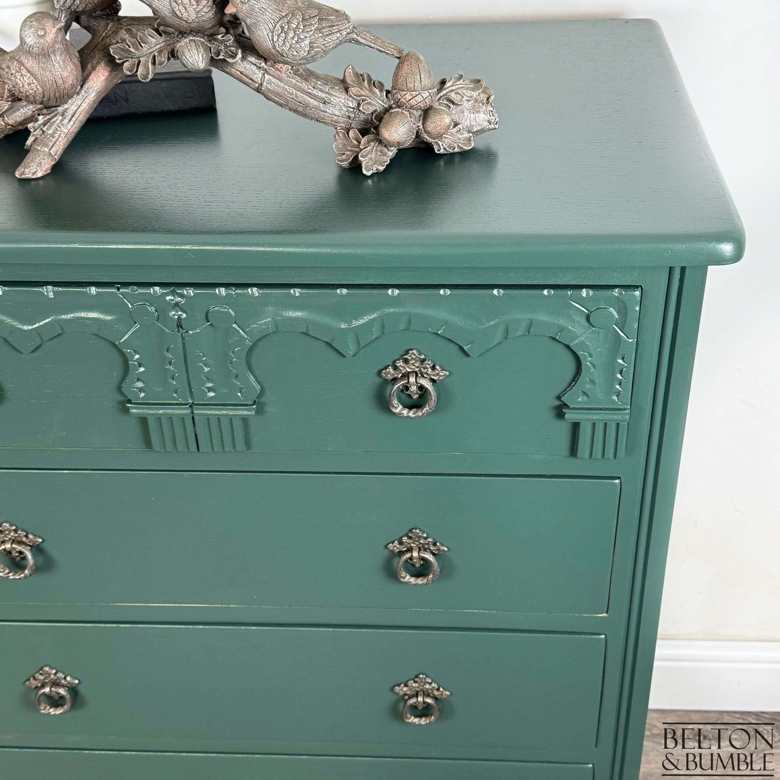 Five Drawer Chest Of Drawers In Dark Jewel Green photo 545.0