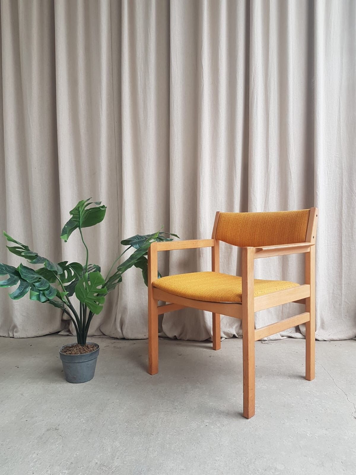 Vtg Mid Century Danish Oak Chair Side Armchair By Erik Wørts For Fdb Møbler R539 photo furniture