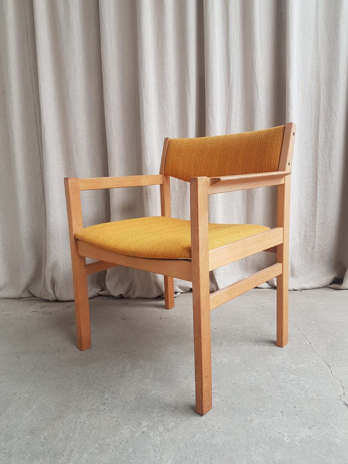 264.5 Vtg Mid Century Danish Oak Chair Side Armchair By Erik Wørts For Fdb Møbler R539 photo