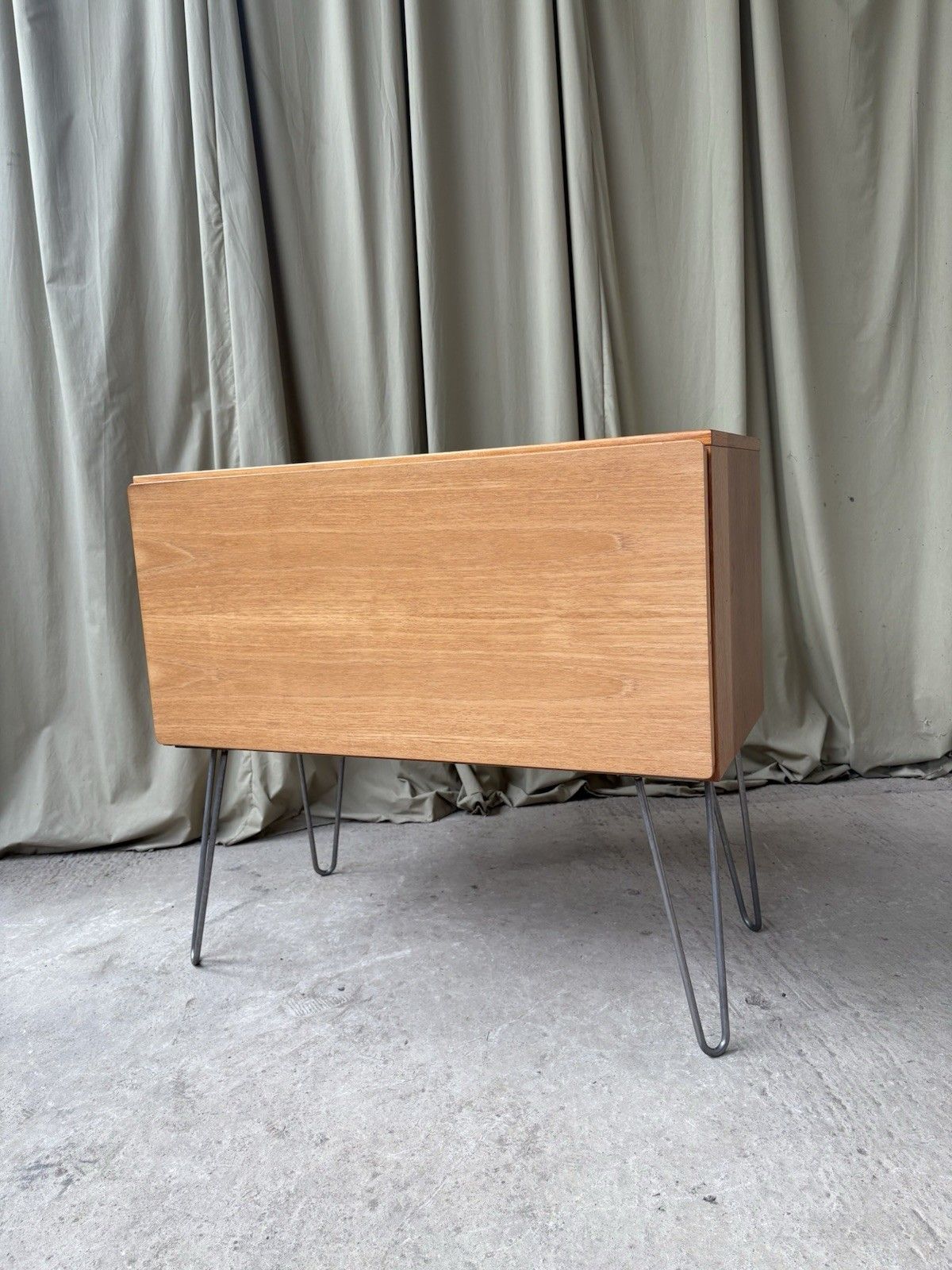 Vtg Mid Century Compact Sideboard Media Cabinet Scandi Danish Retro R1130 photo for sale