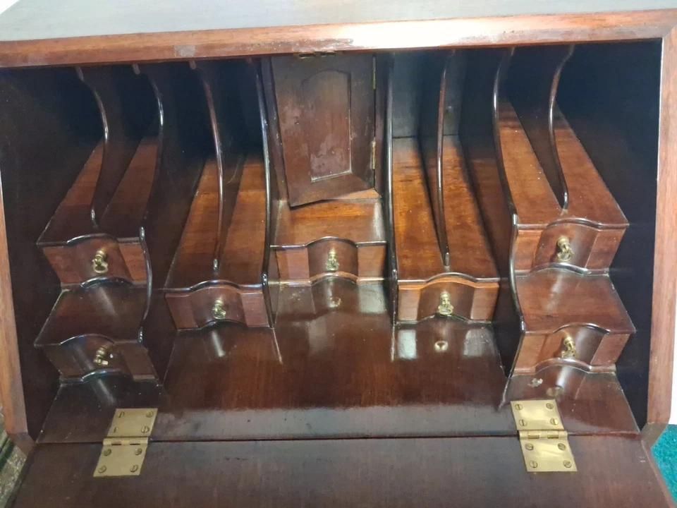 Vintage Secretary Slant Front Desk Writing Table Bureau 20th Century photo furniture