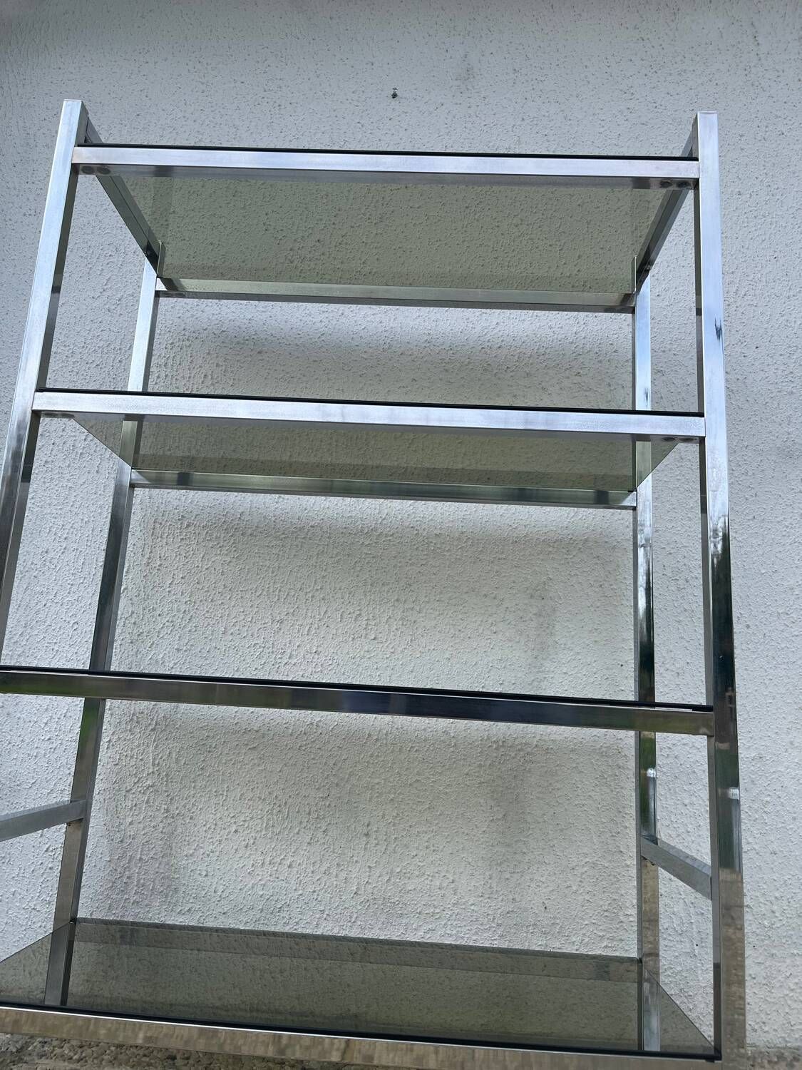 photo for sale Chrome Shelf With Smoked Glass