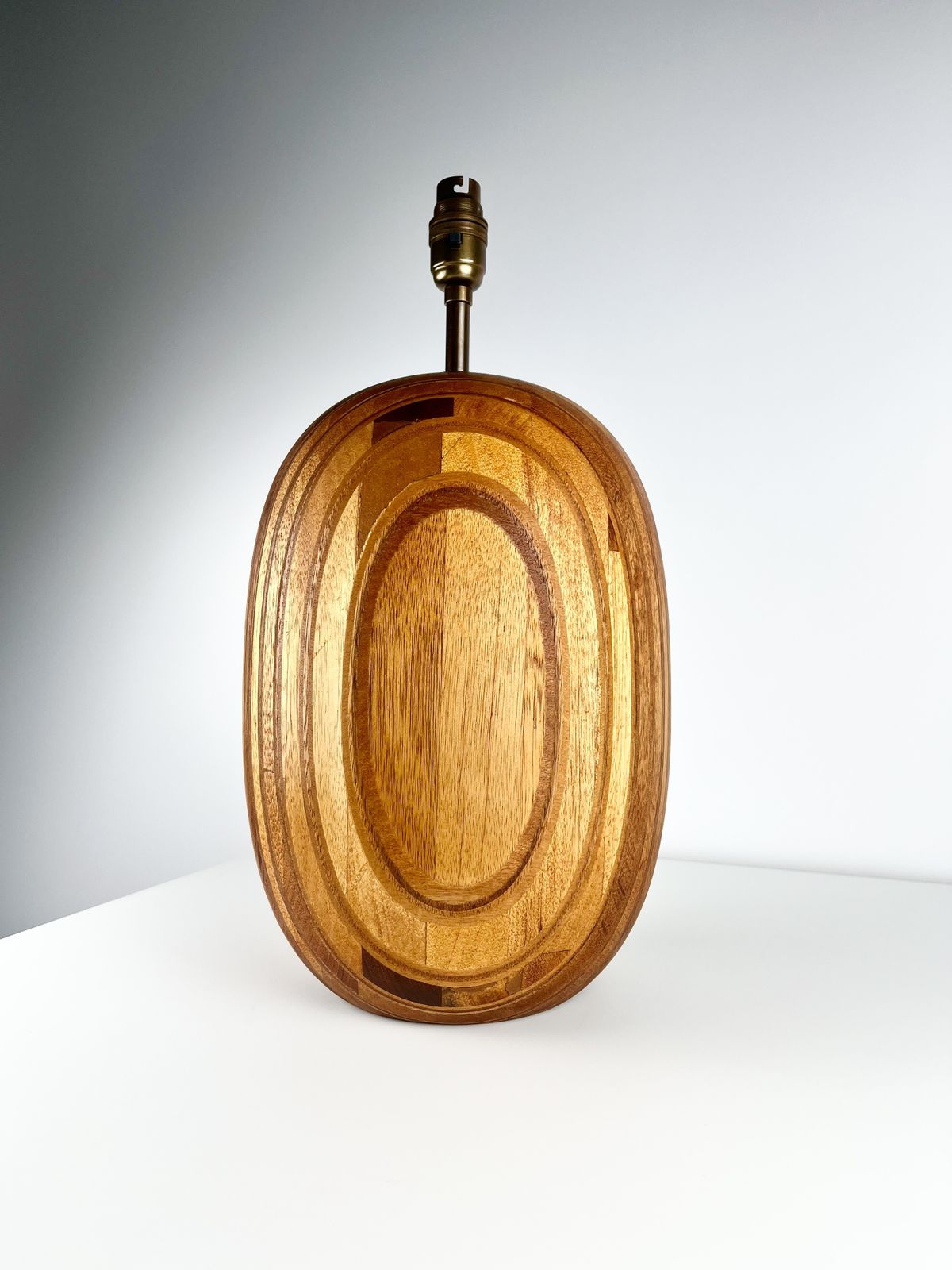 Huge Modernist Mixed Wood Lamp Base, British 1960s