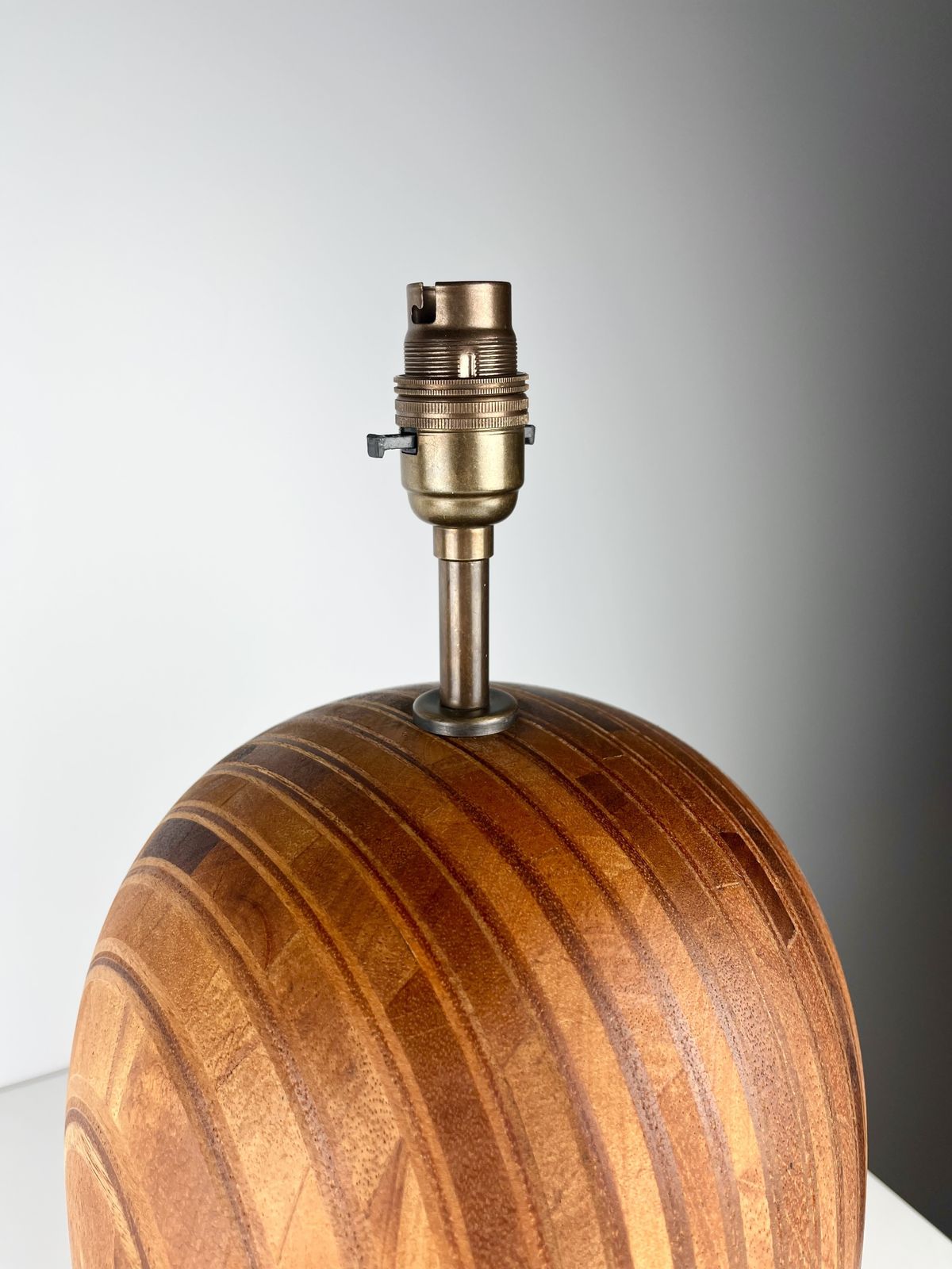 Huge Modernist Mixed Wood Lamp Base, British 1960s photo vintage