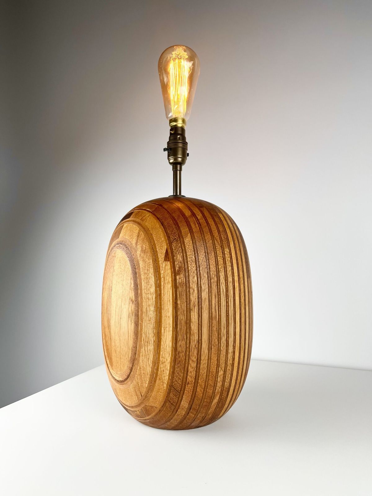 Lighting Huge Modernist Mixed Wood Lamp Base, British 1960s photo