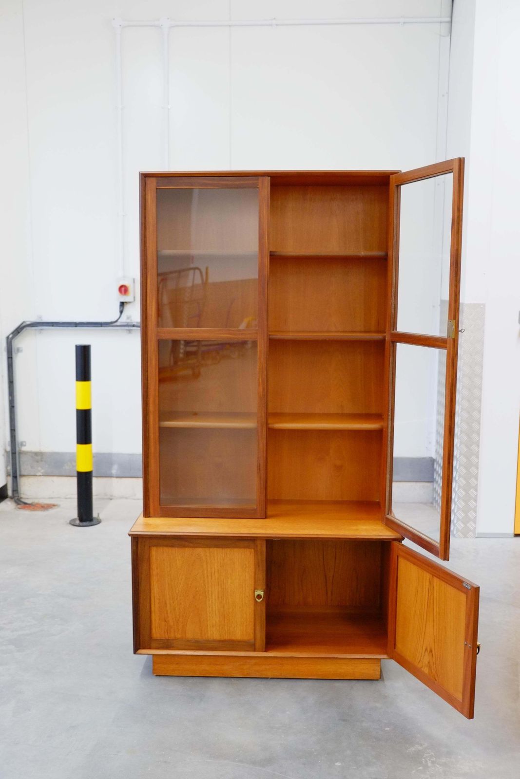 Mid Century Modern Glazed Bookcase Cabinet 1960's photo buy