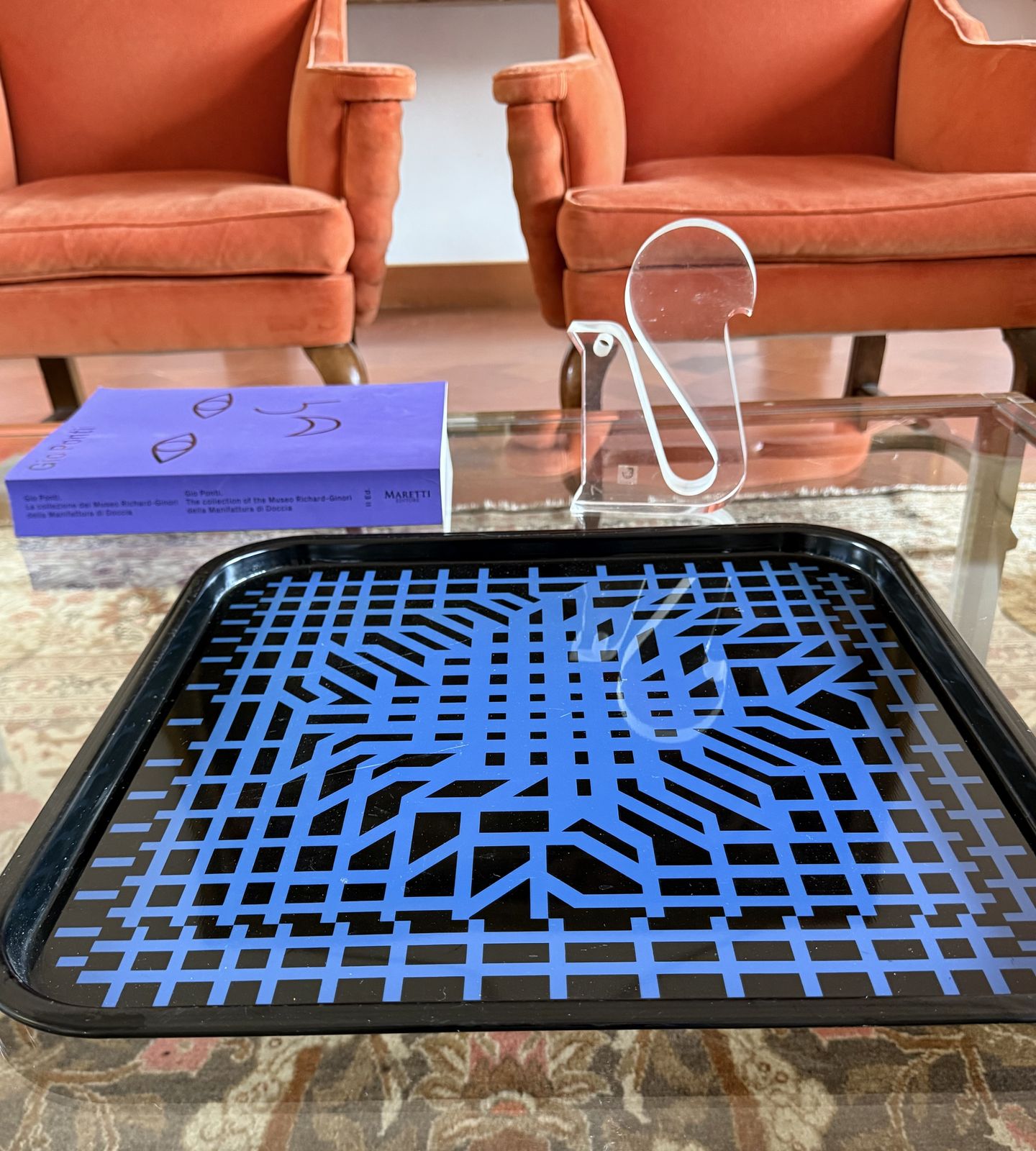 Victor Vasarely, Space Age Op Art Metal Tray, Limited Edition Metalgraf Italy 1970s photo vintage