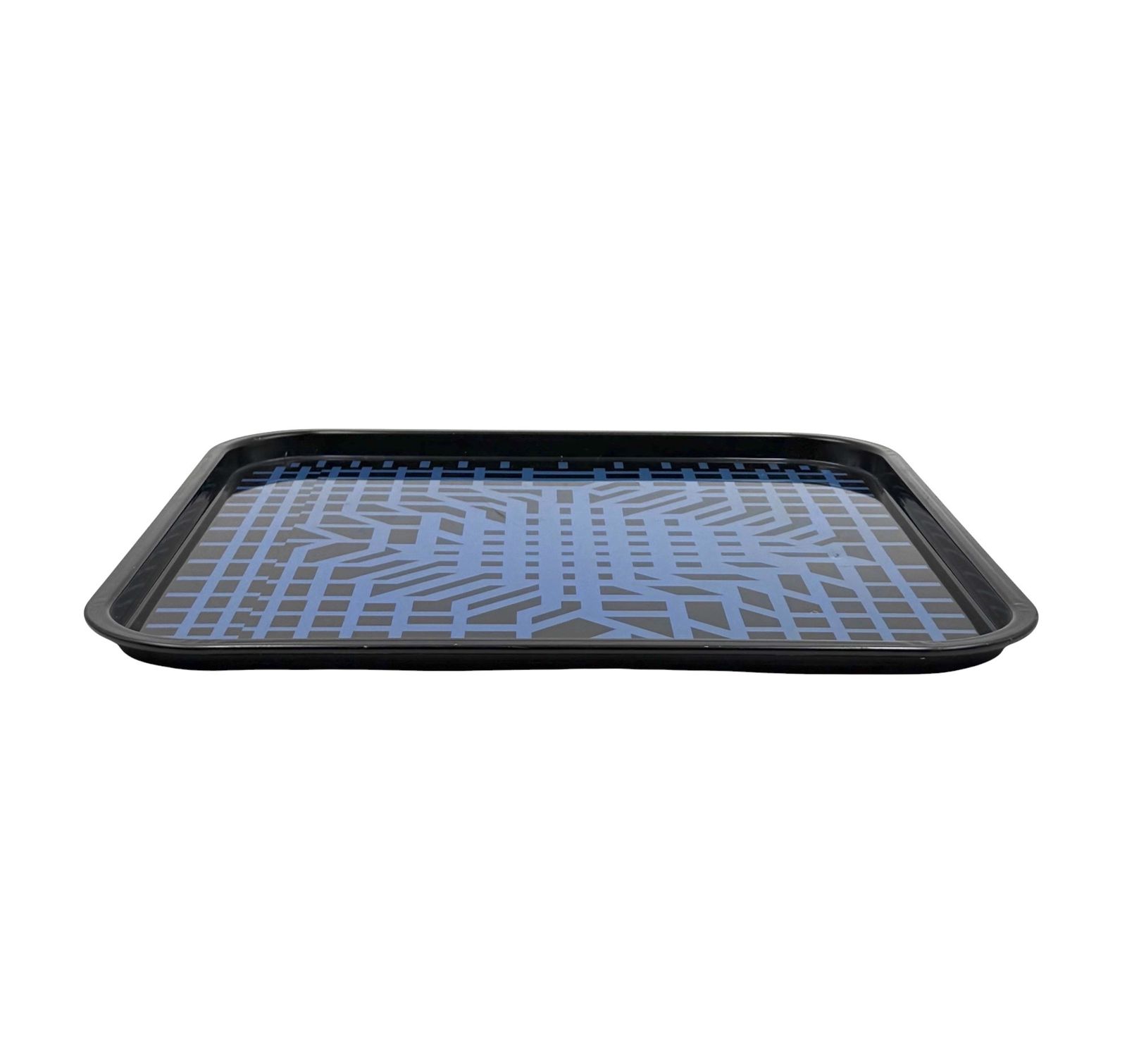 photo furniture Victor Vasarely, Space Age Op Art Metal Tray, Limited Edition Metalgraf Italy 1970s