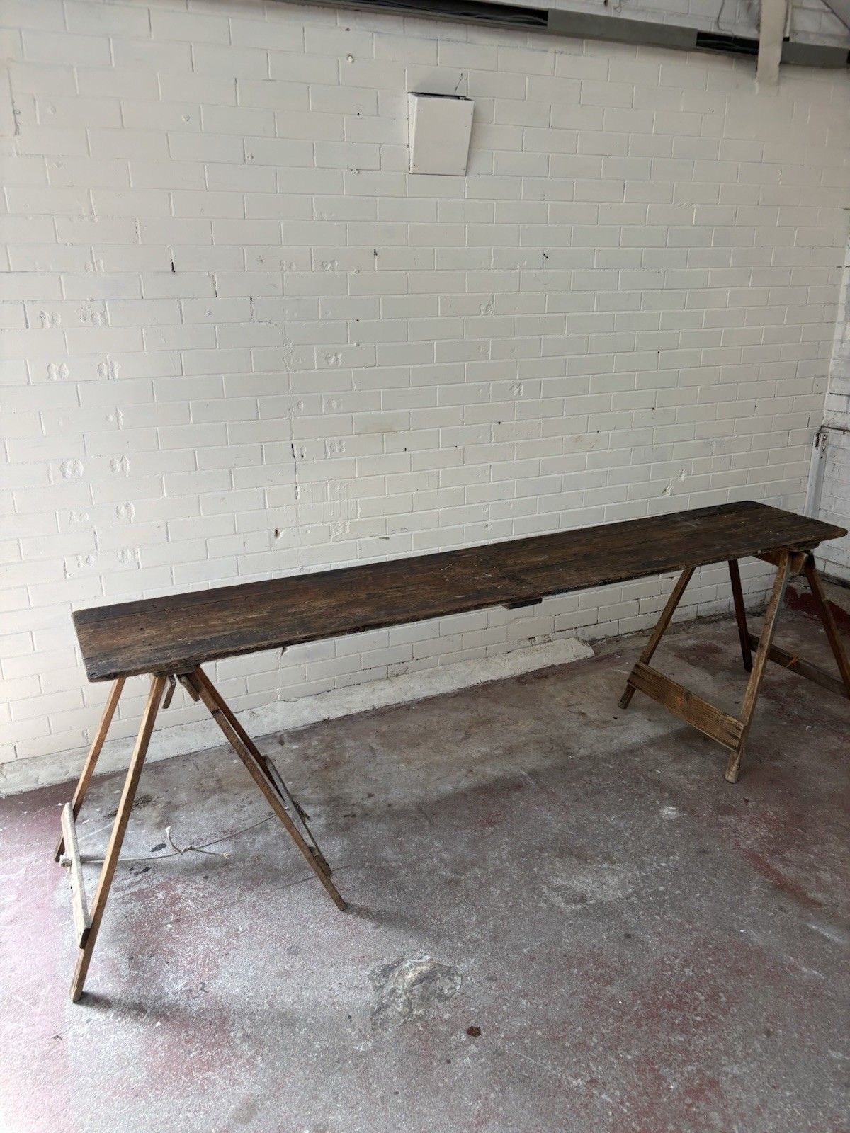 1930’s  Pine Trestle Table With Bags Of Character & A Great Size. photo for sale