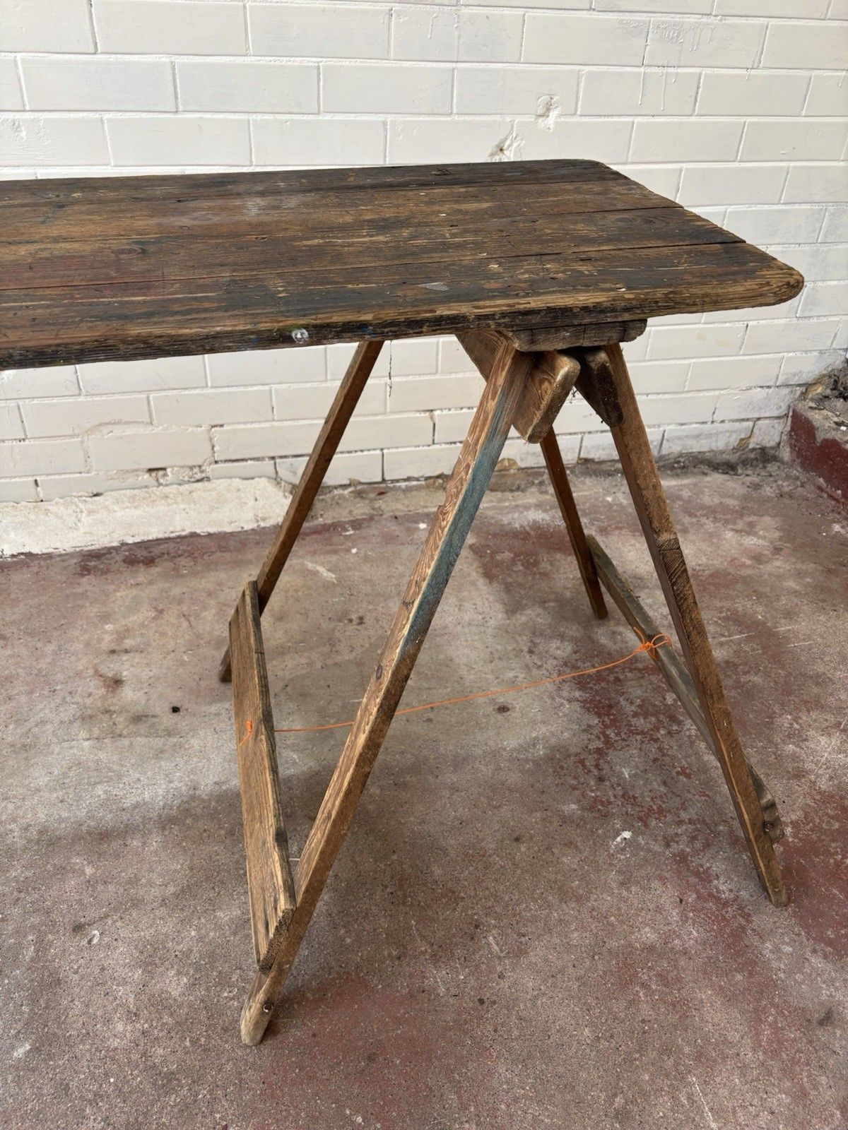 1930’s  Pine Trestle Table With Bags Of Character & A Great Size. photo buy