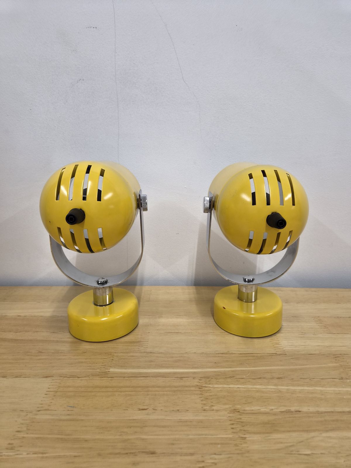 Pair Of Mid Century Stanislav Indra Spot Or Table Lamps 1970s Yellow photo 225.0