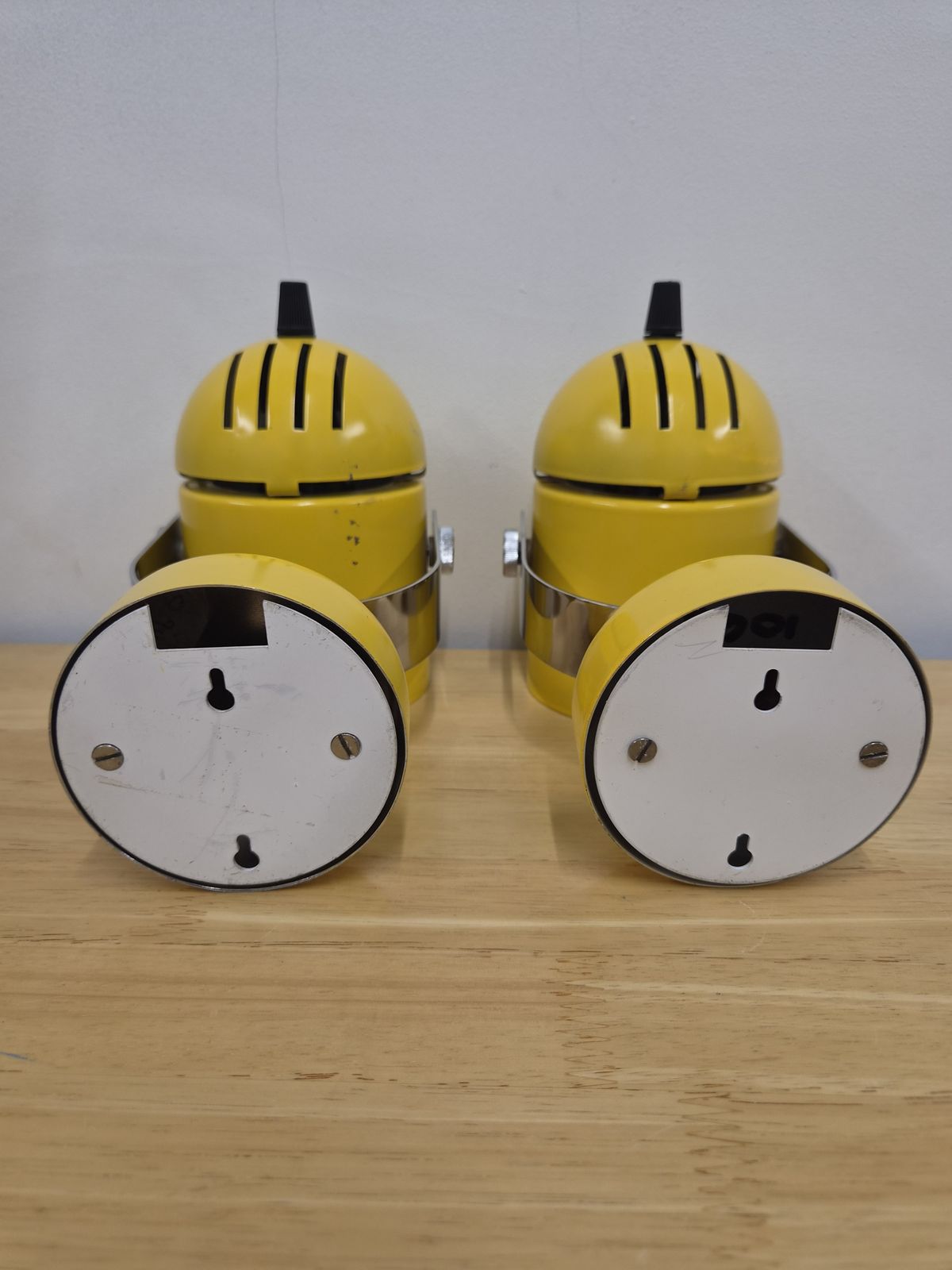 Pair Of Mid Century Stanislav Indra Spot Or Table Lamps 1970s Yellow photo vintage