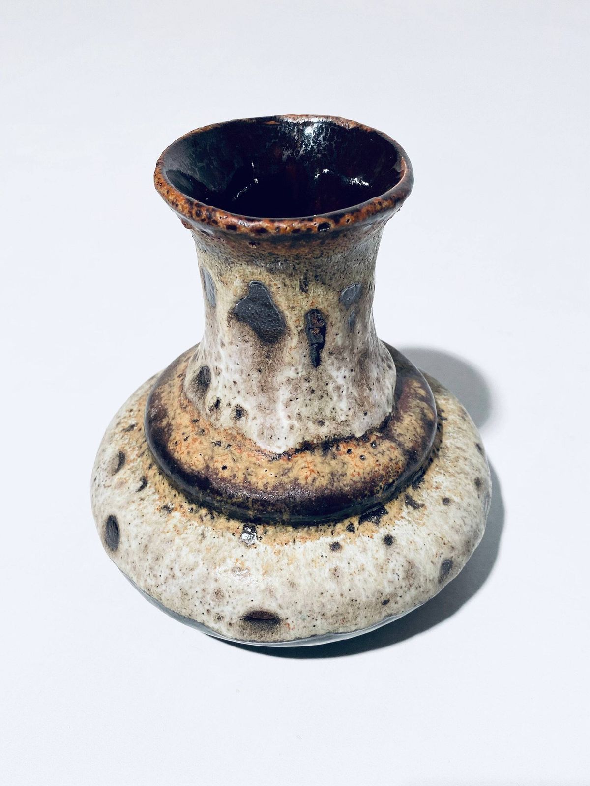 Ruscha Fat Lava West Germany Brown Gourd Ceramic Vase / Vintage 1960s / 840 photo vinterior