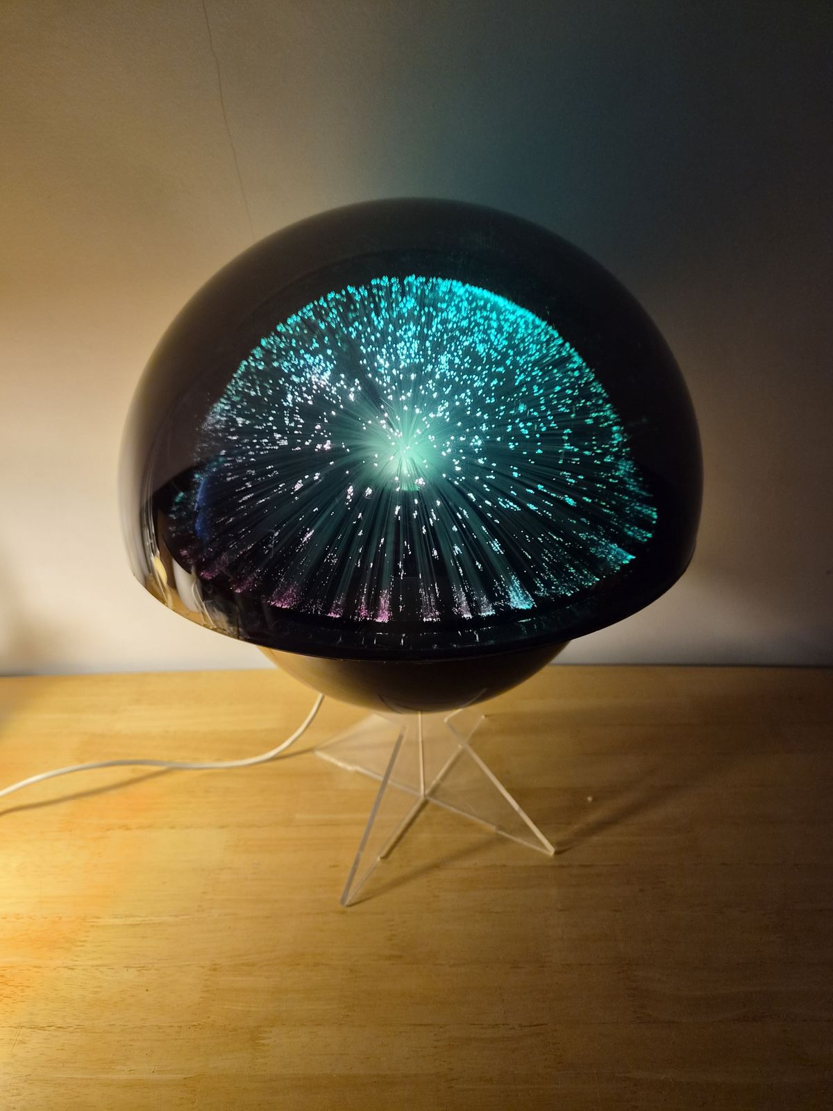 Mid Century Crestworth Galaxy Fibre Optic Lamp 1970s Original Box And Stand photo for sale