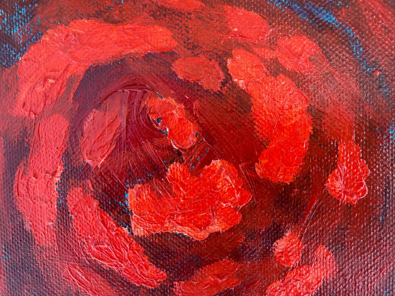 Antonio Pérez Portabella Spanish Abstract Expressionist Red Flower Painting, Acrylic On Canvas 1996 photo buy