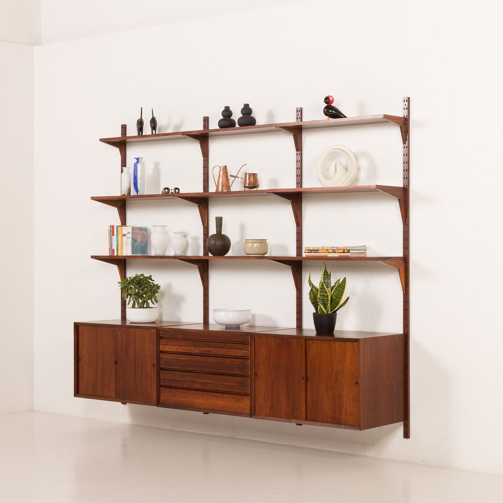 Poul Cadovius 3 Bay Rosewood Wall Unit For Cado, 1960s