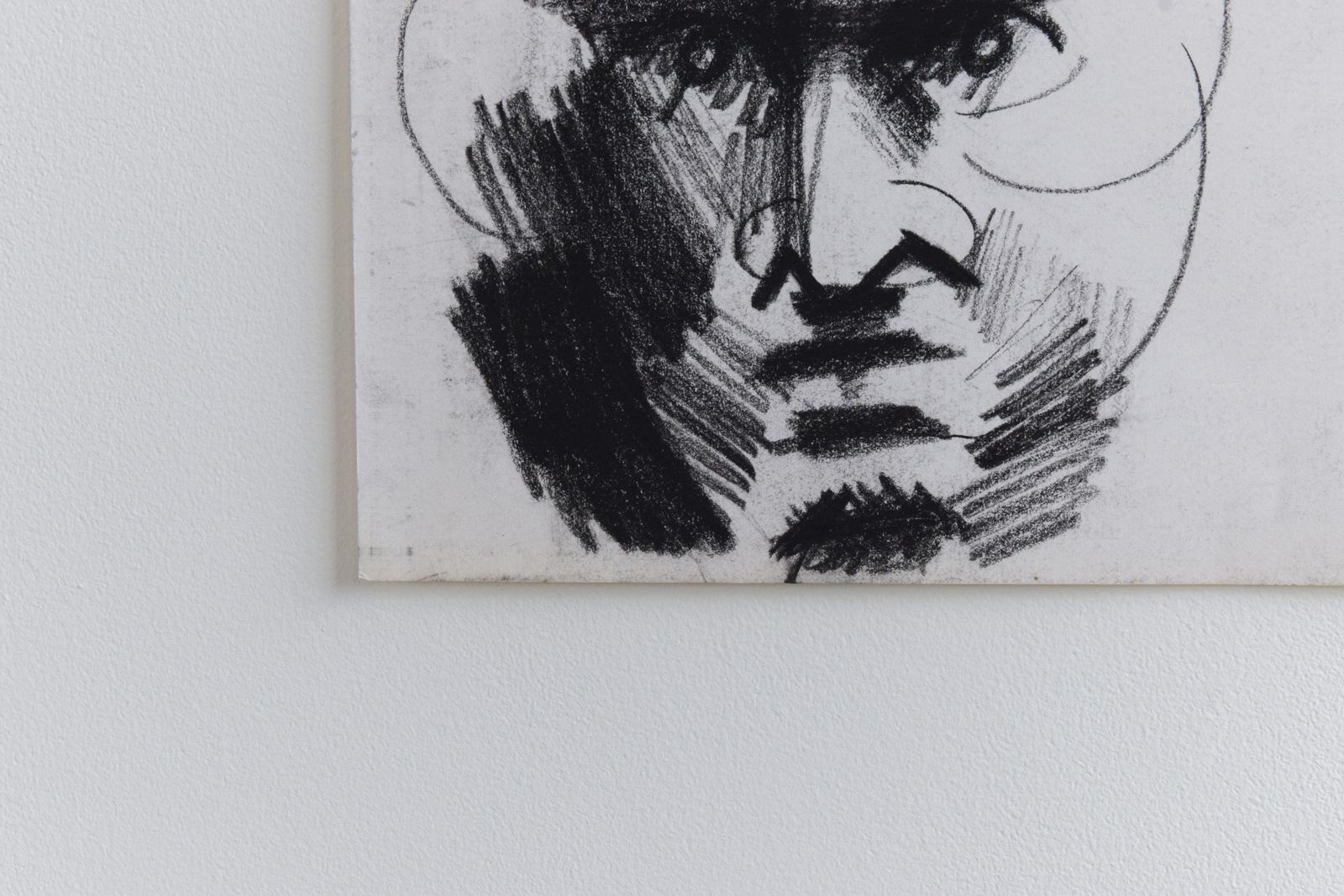Vintage Small Original Portrait Charcoal Drawing By Artist Robert Arthur Bramwell photo vinterior