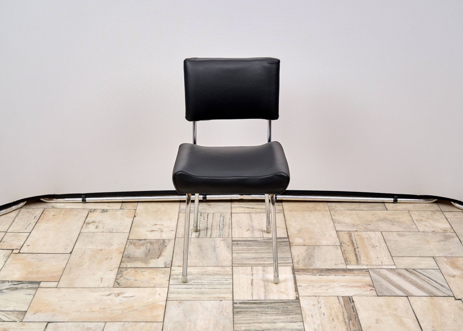 Vintage Leather Chair With Chrome Legs, 1970s, Czechoslovakia photo furniture