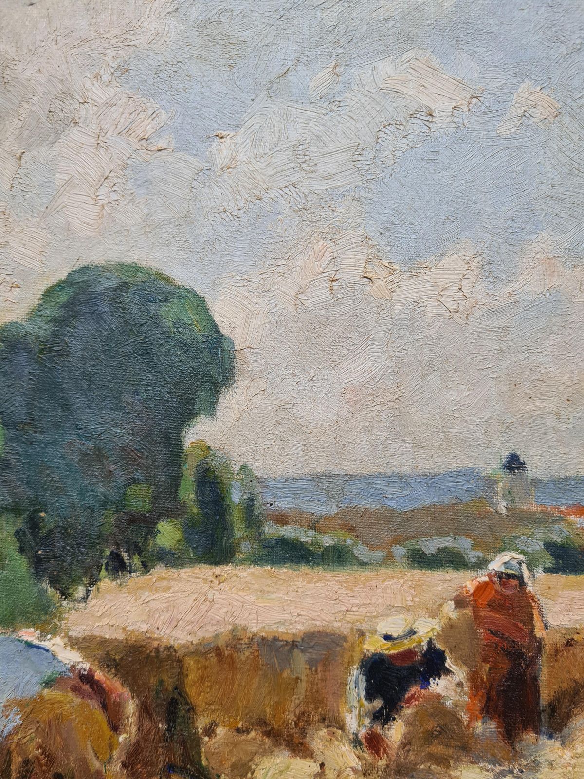 photo for sale The Harvest, French Impressionist Oil On Canvas, By Alfred Jean Chagniot Pupil Of édouard Vuillard