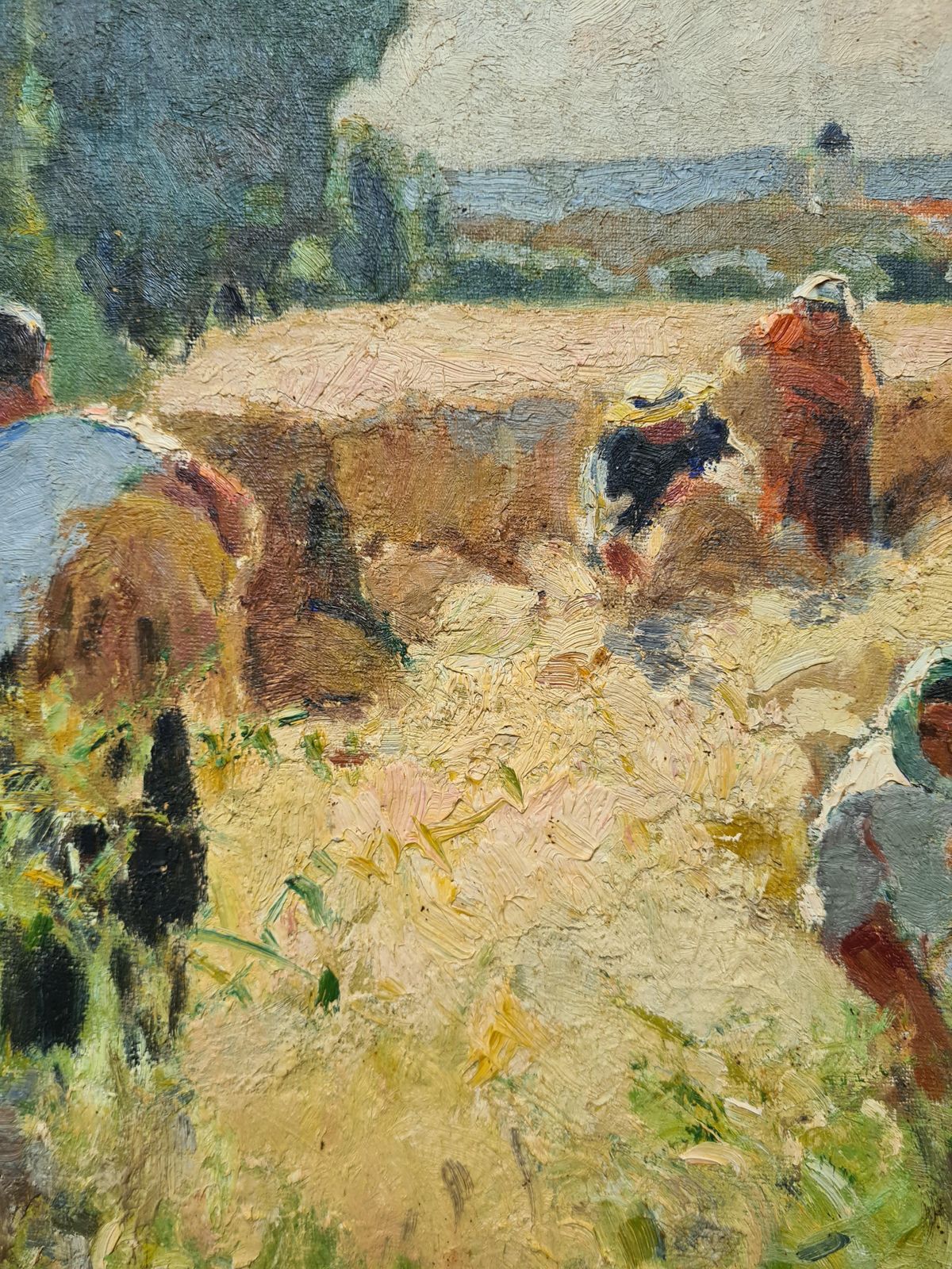 Art The Harvest, French Impressionist Oil On Canvas, By Alfred Jean Chagniot Pupil Of édouard Vuillard photo