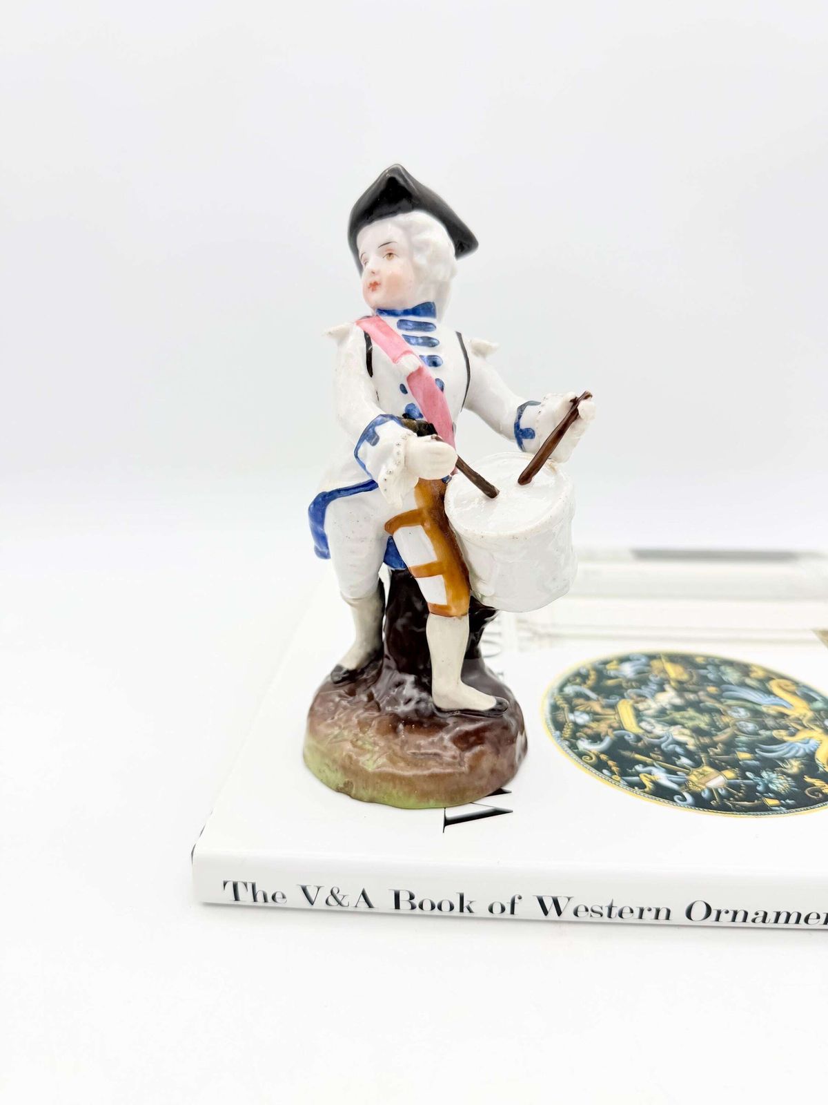 Antique Dresden Drummer Figurine, Hand Painted German Musician Figurine, Collectible European Figurine