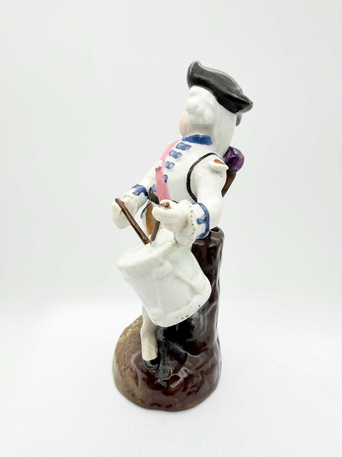 photo for sale Antique Dresden Drummer Figurine, Hand Painted German Musician Figurine, Collectible European Figurine