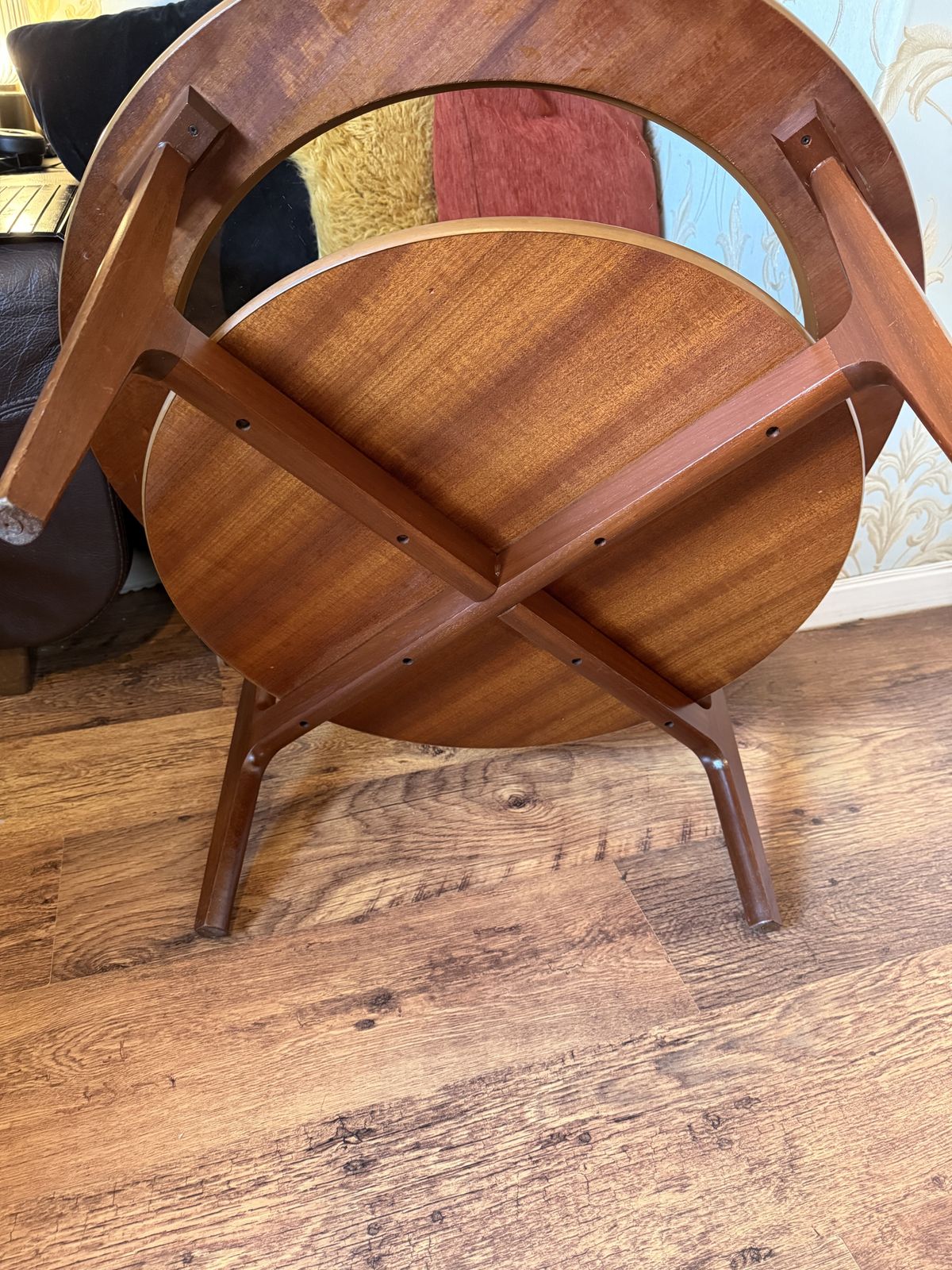 Mid Century Modern Round Coffee Table   Schreiber "Astro" Style (84cm) photo buy