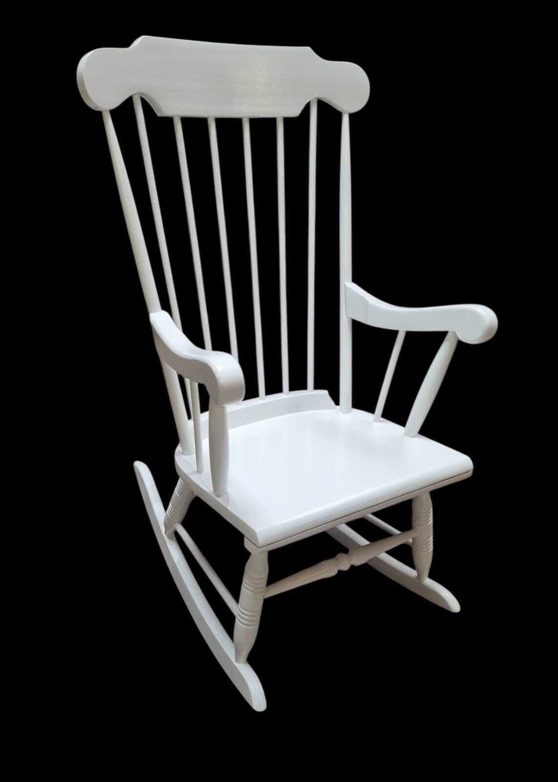 Vintage Wooden Rocking Chair / Painted White / Windsor Style / C.1970 photo Furniture