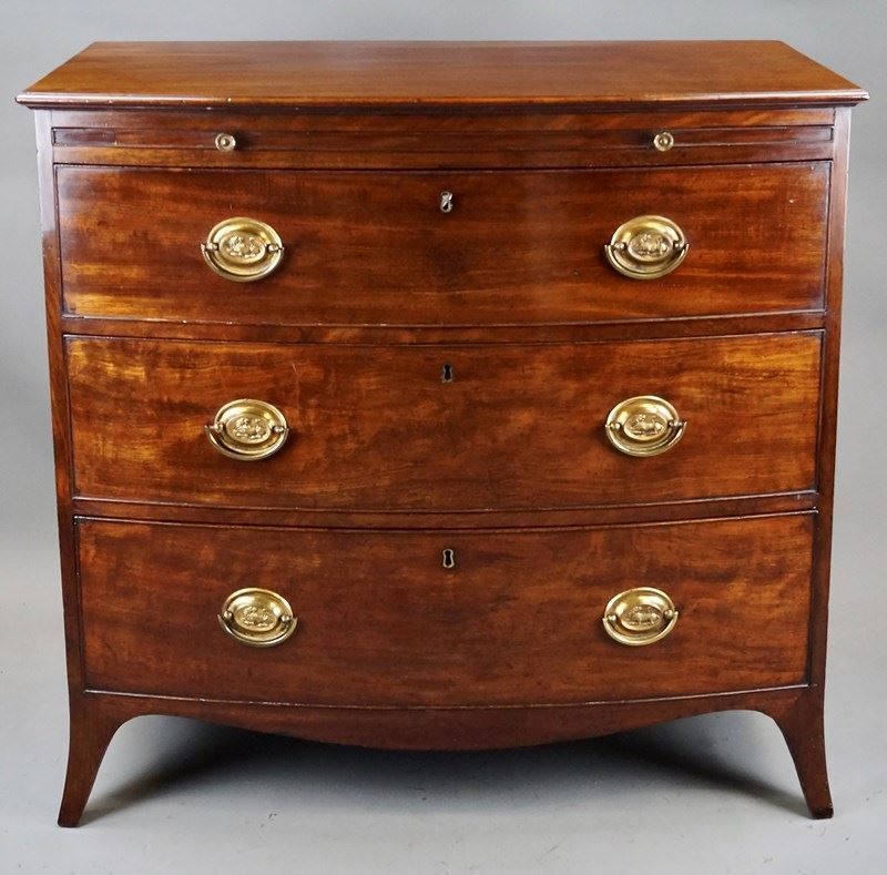 A George III Mahogany Bow Fronted Chest Of Drawers photo Furniture