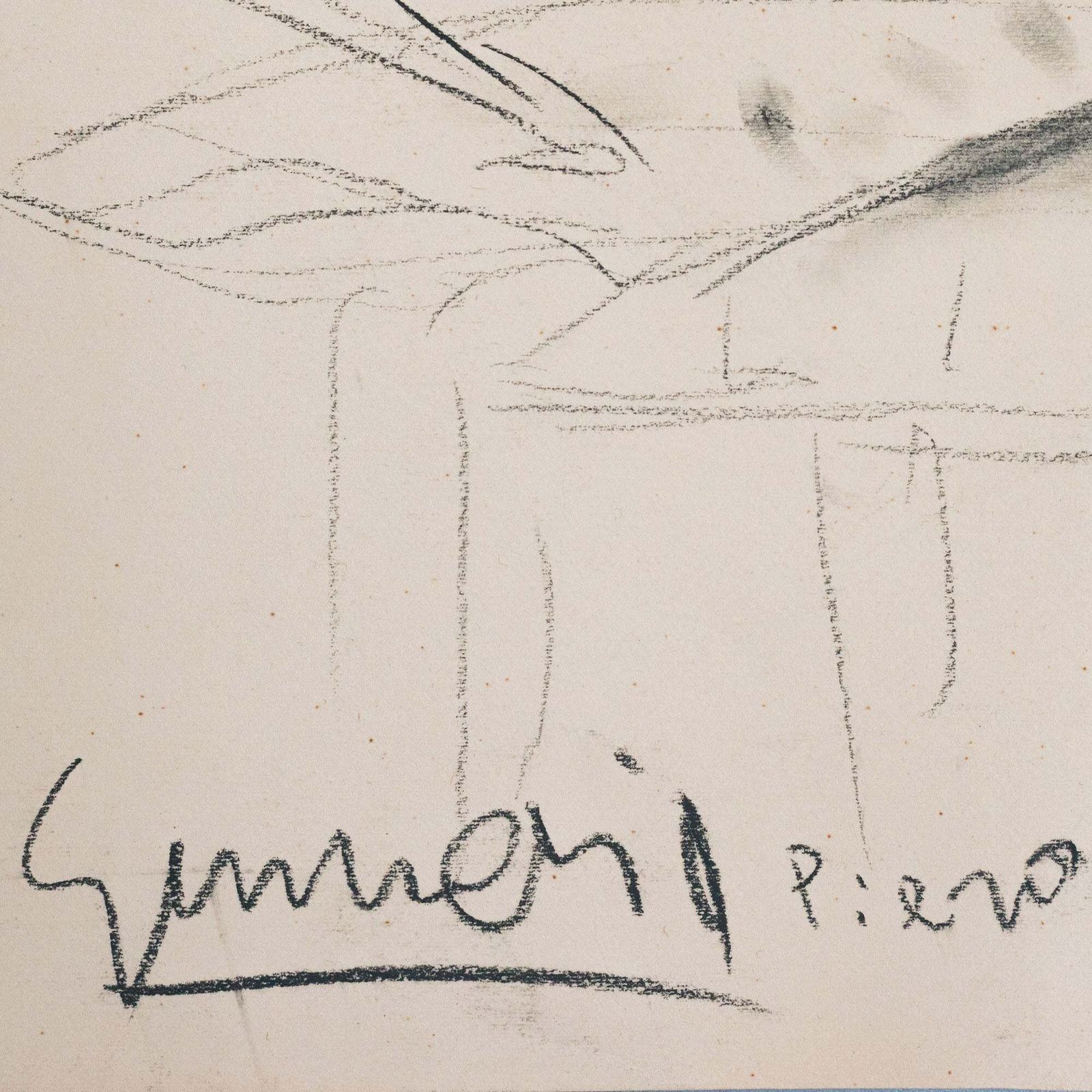 Portrait Study – Unidentified Artist 1962 – Original Modernist Sketch photo buy