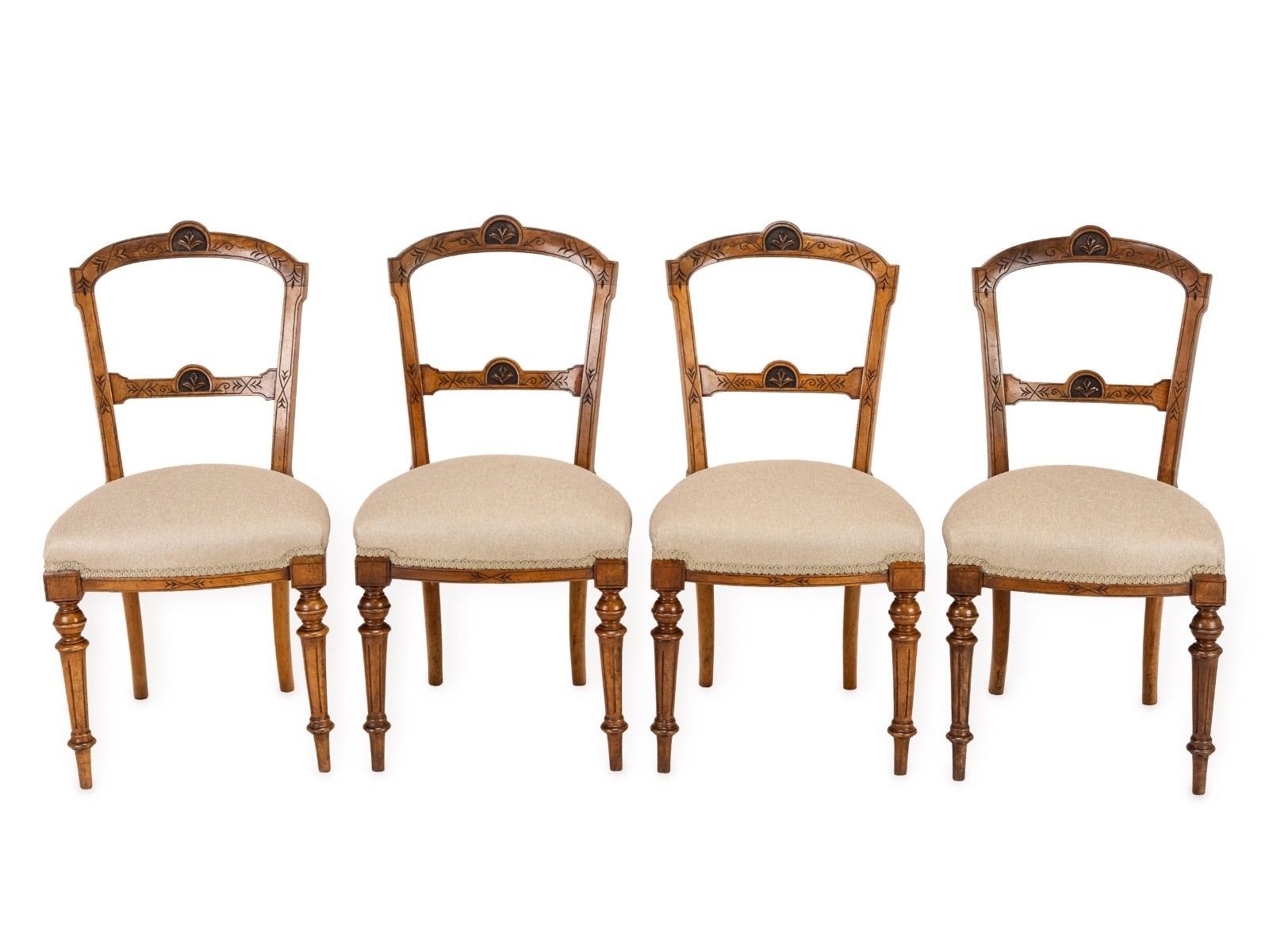 Set Of Four English Satin Birch Dining Chairs, Regency / William IV Period, C.1820–1835 photo Furniture