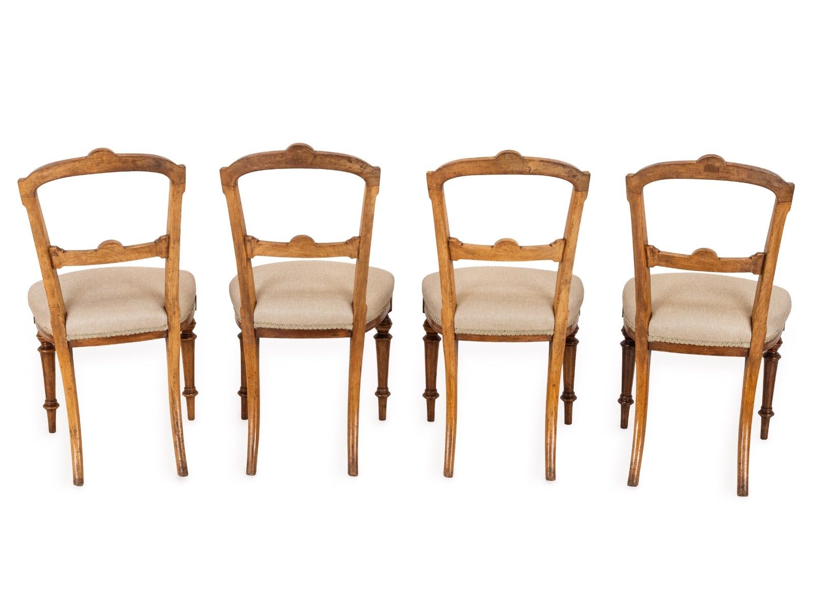 Furniture Set Of Four English Satin Birch Dining Chairs, Regency / William IV Period, C.1820–1835 photo