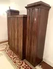 Large Antique Mahogany Wardrobe With Drawers, Shelves & Linen Press Sliders In Good Condition photo 1500.0