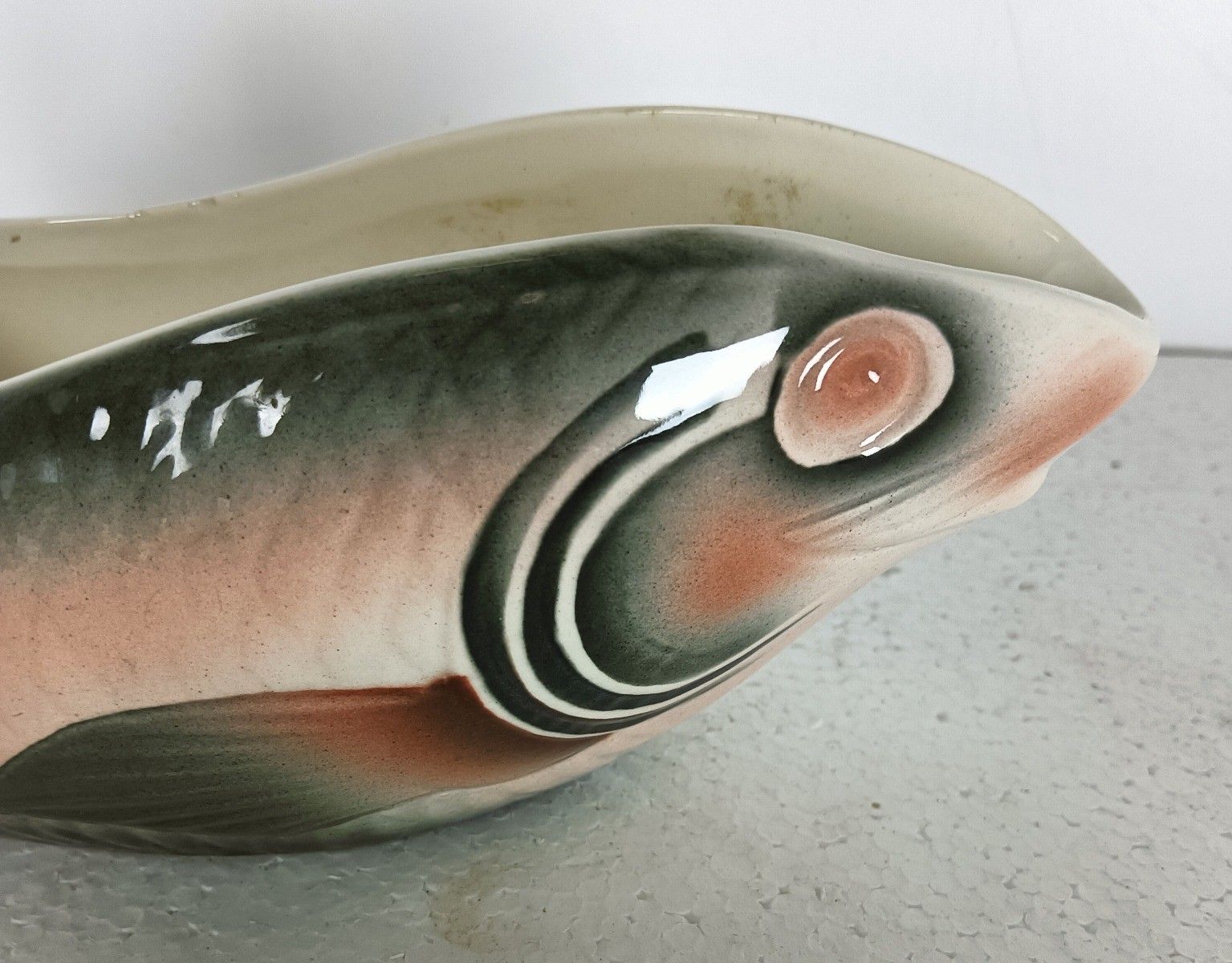 Fish Gravy Boat Sauceboat  Antique Art Nouveau Digoin Sarreguemines France Marke photo Home Decor