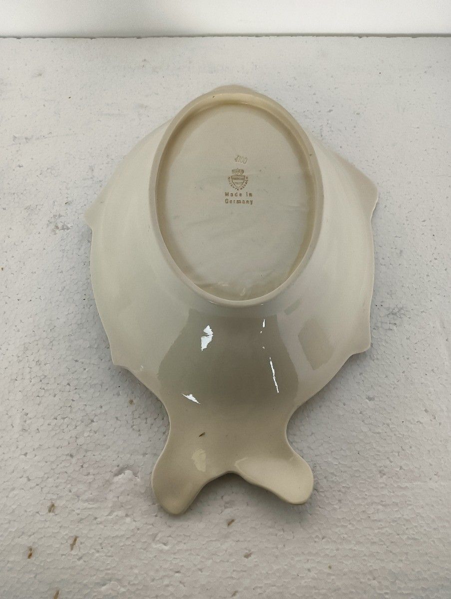 Albin Müller Design Antique Art Nouveau Fish Serving Tray Fish Shape Germany Wa photo 97.0