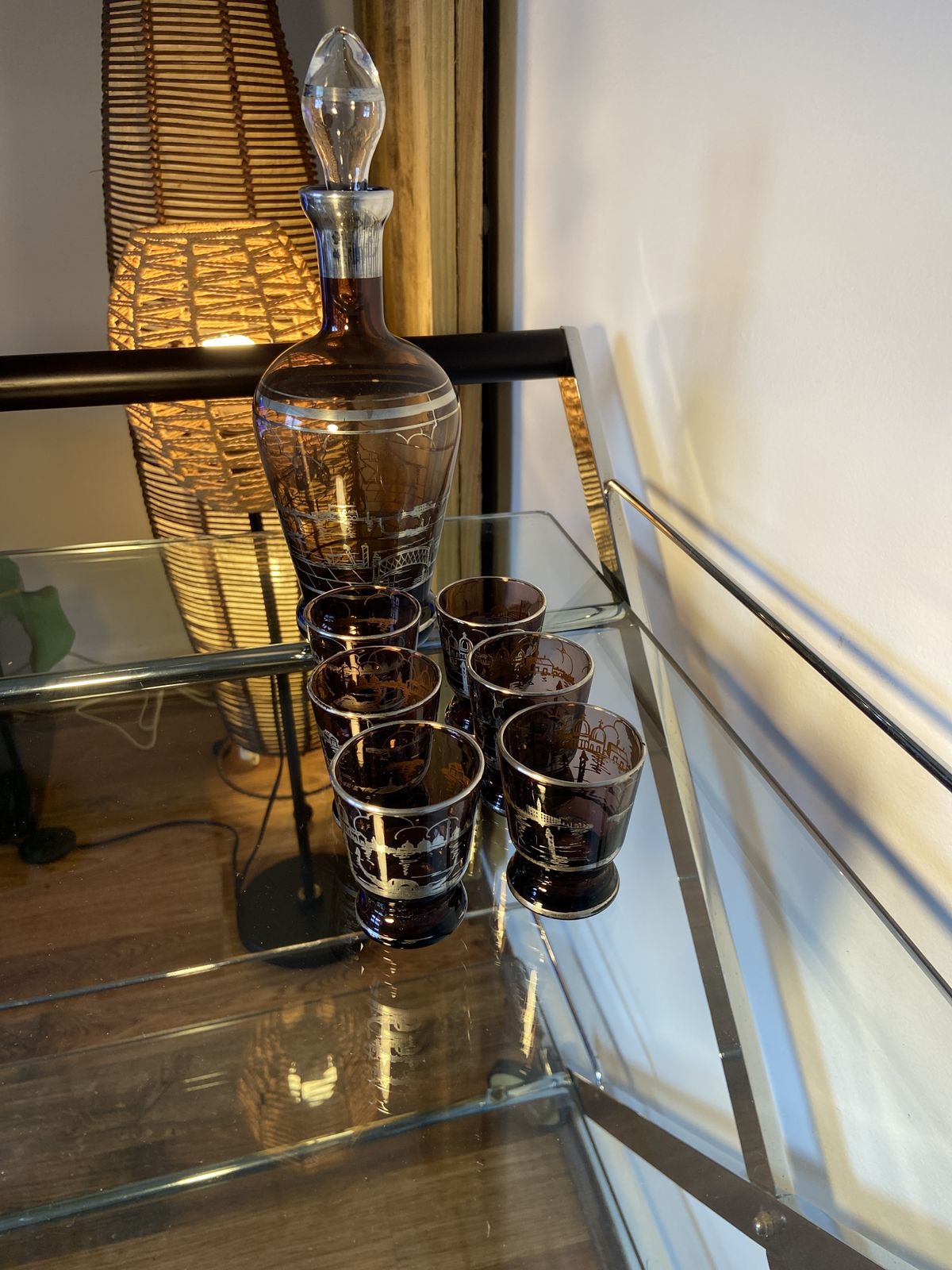 Vintage 50’s / 60’s Venetian Murano Decanter & 6 Glasses photo 75.0