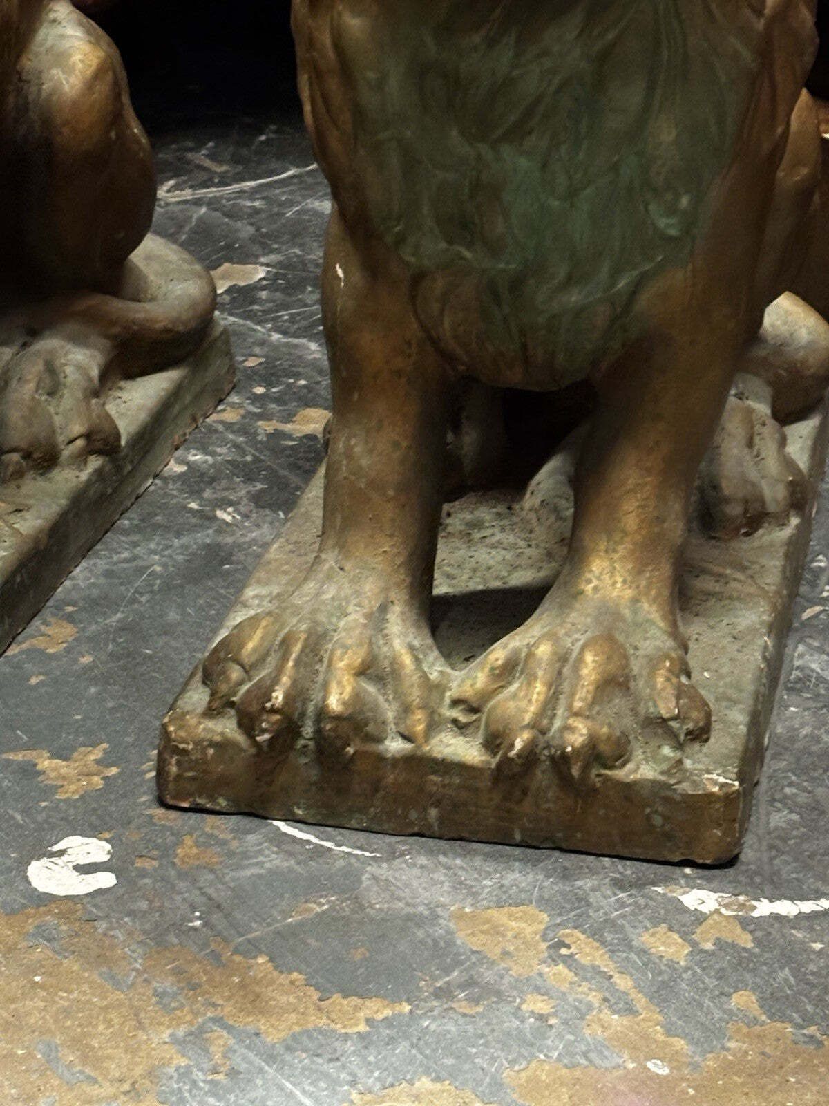 Large Pair Of Old Terracotta Garden Lions photo vinterior