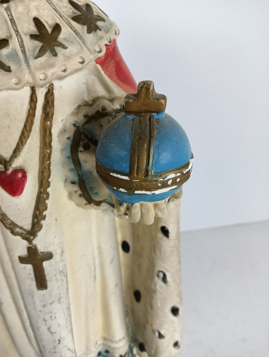 Xl Statue  Plaster Infant Of Prague Infant Jesus Santo Nino Hand Painted Chapel photo Art