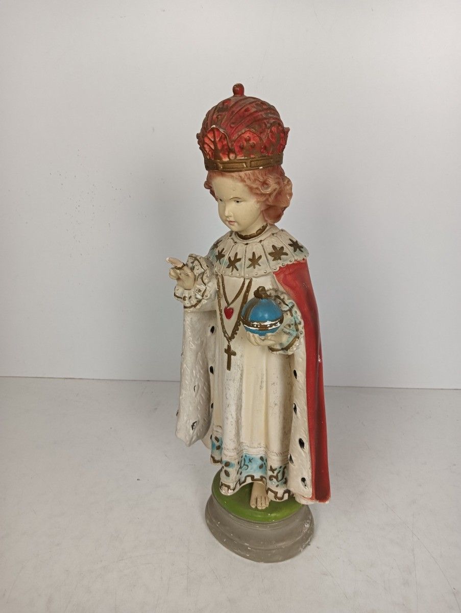 Xl Statue  Plaster Infant Of Prague Infant Jesus Santo Nino Hand Painted Chapel photo buy