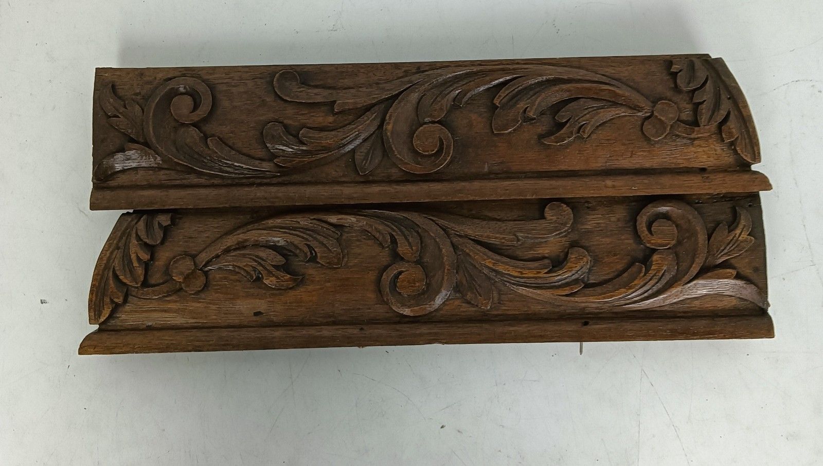Pair Of Wooden Ornate Reclaimed Cabinet Drawer Panels Antique Salvaged Trims photo Furniture