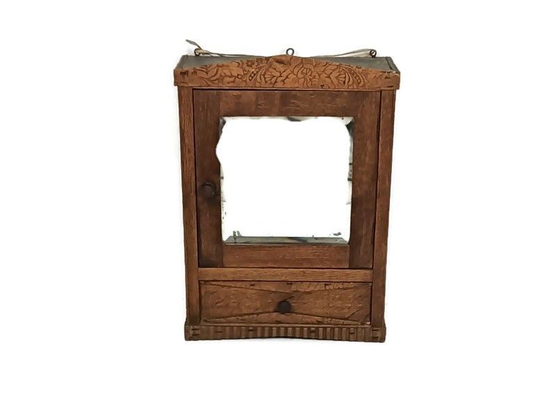 Art Deco Antique Medicine Apothecary Cabinet Bathroom Shaving Wall Hanging Bevel