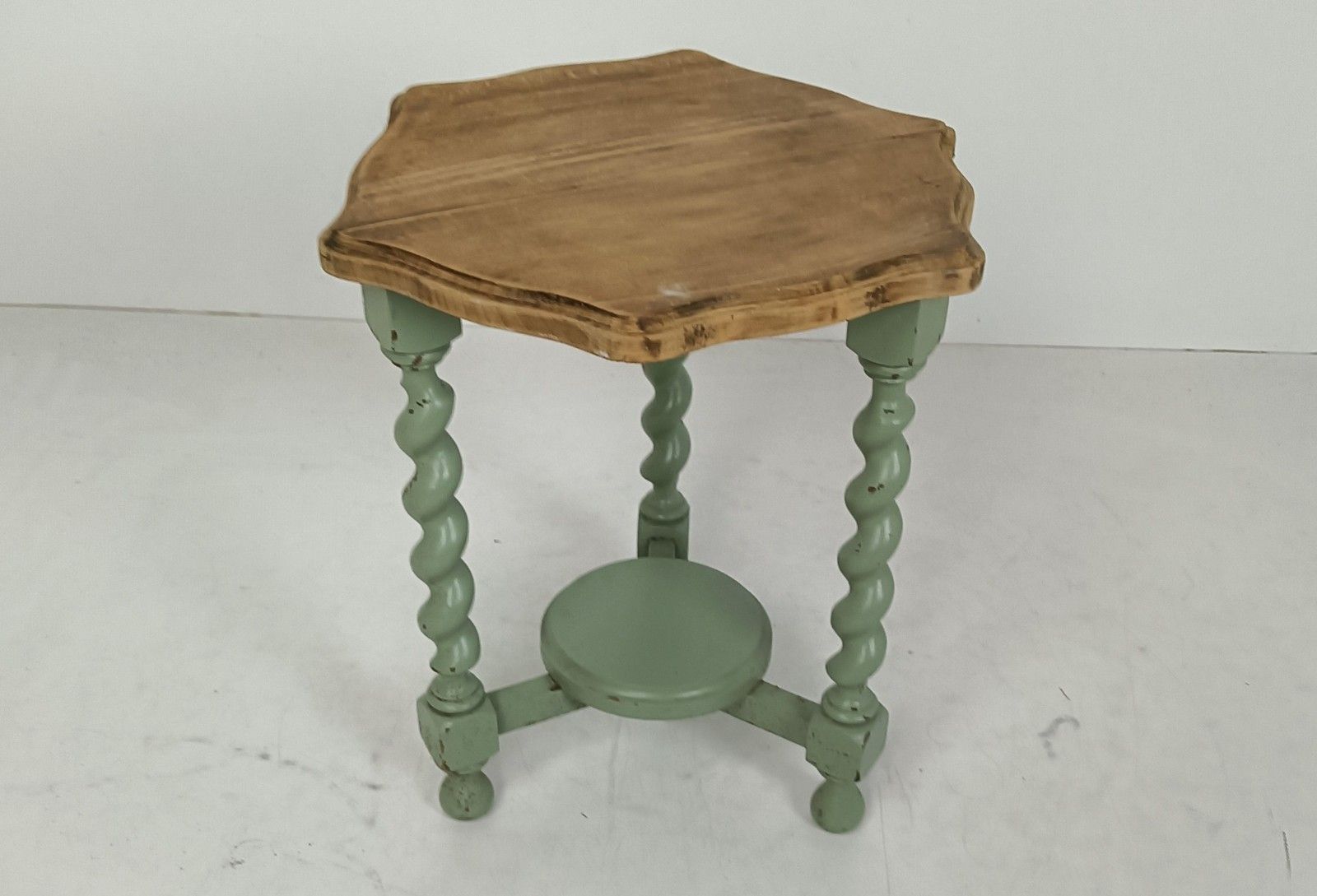 Barley Twist Wooden Side Wine Table Pedestal Plant Bonsai Stand Two Tier Barn Co photo Furniture