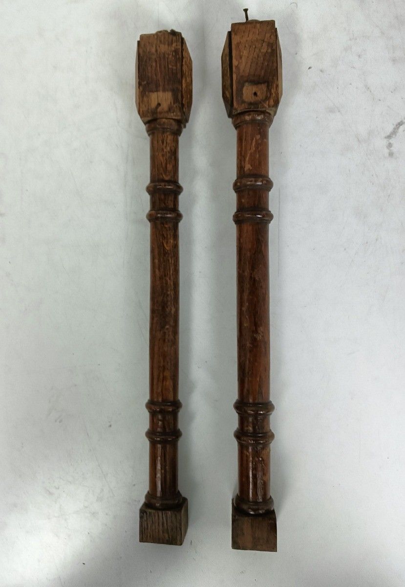 Couple  Hand Carved Wood Reclaimed Corbels Architectural Finial Salvaged Antique photo for sale