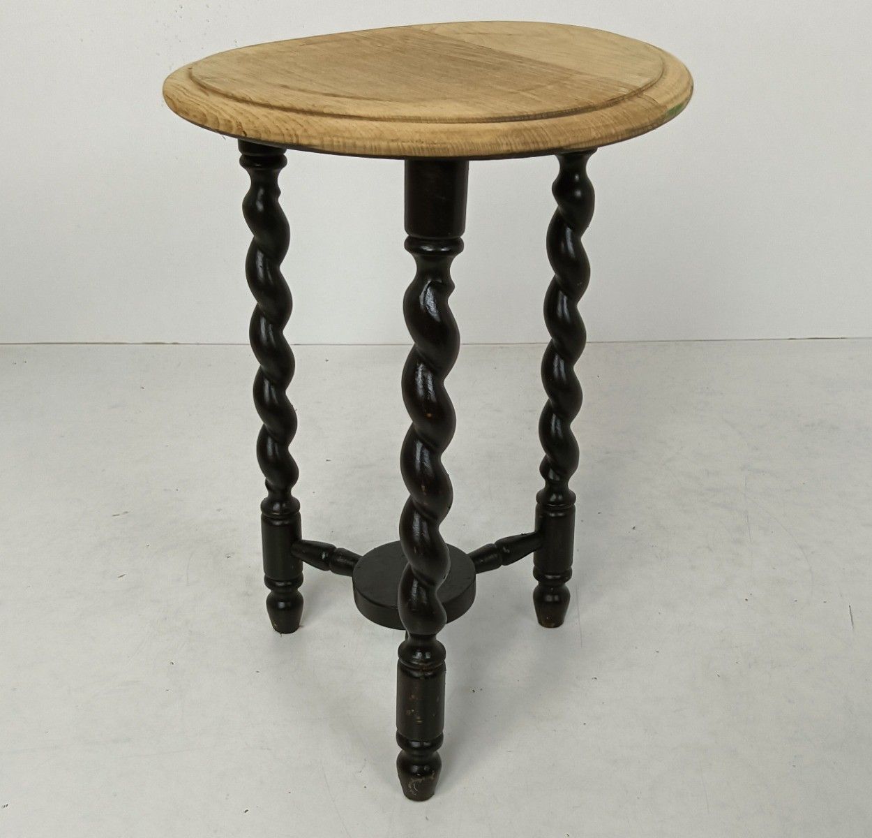Barley Twist Wooden Side Wine Table Pedestal Plant Bonsai Stand Two Tier Barn Co photo furniture