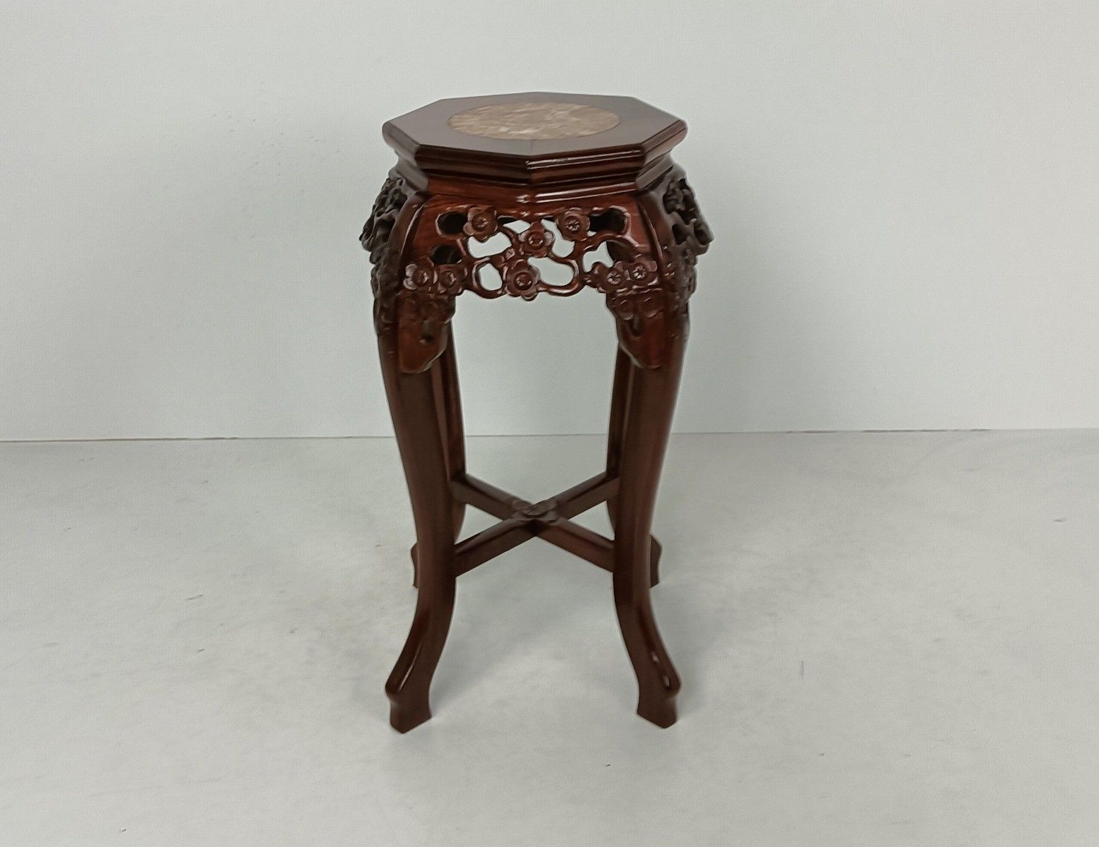 Hand Carved Wooden Chinese Marble Top Hall Console Table Pedestal Bonsai Stand T photo vinterior