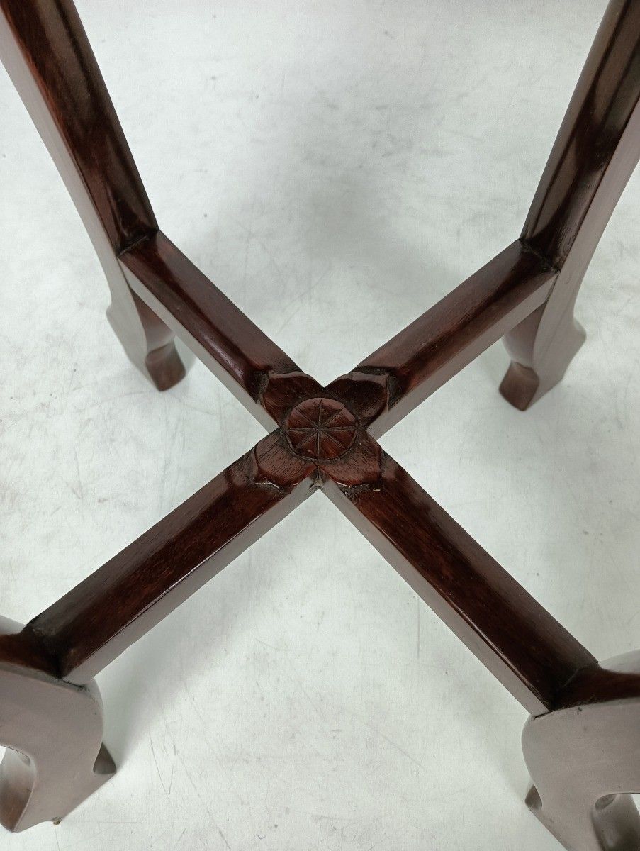 Hand Carved Wooden Chinese Marble Top Hall Console Table Pedestal Bonsai Stand T photo buy